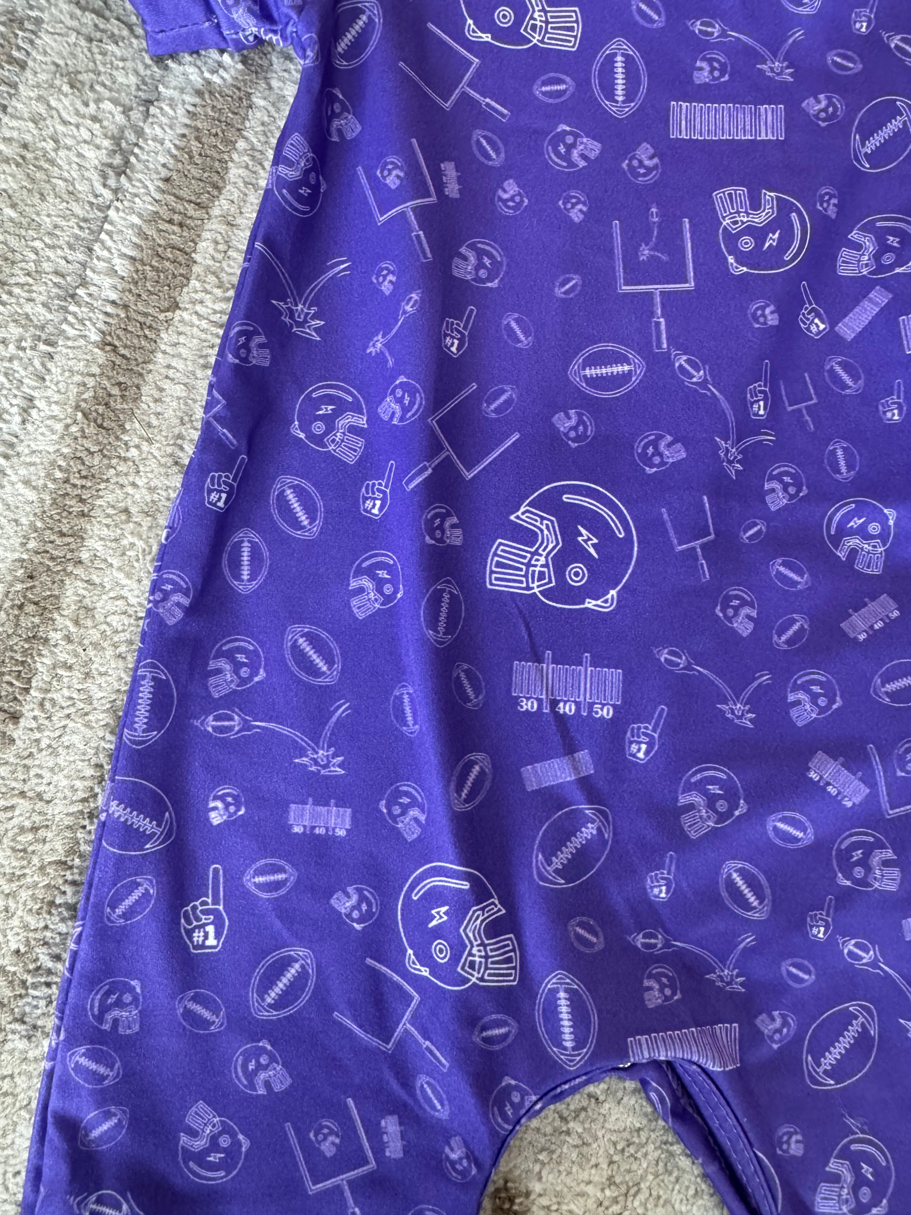 Purple Football Romper