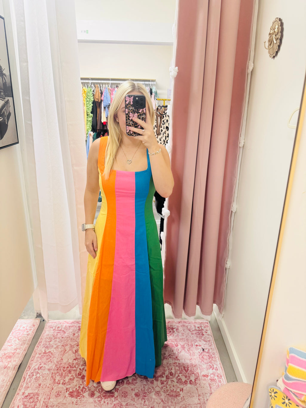 Colorblock Stripe Maxi Dress