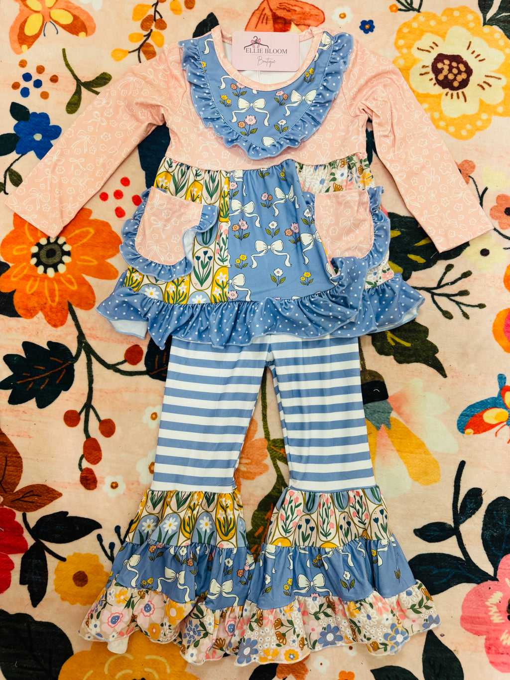 Kids Blue and Pink Pant Set