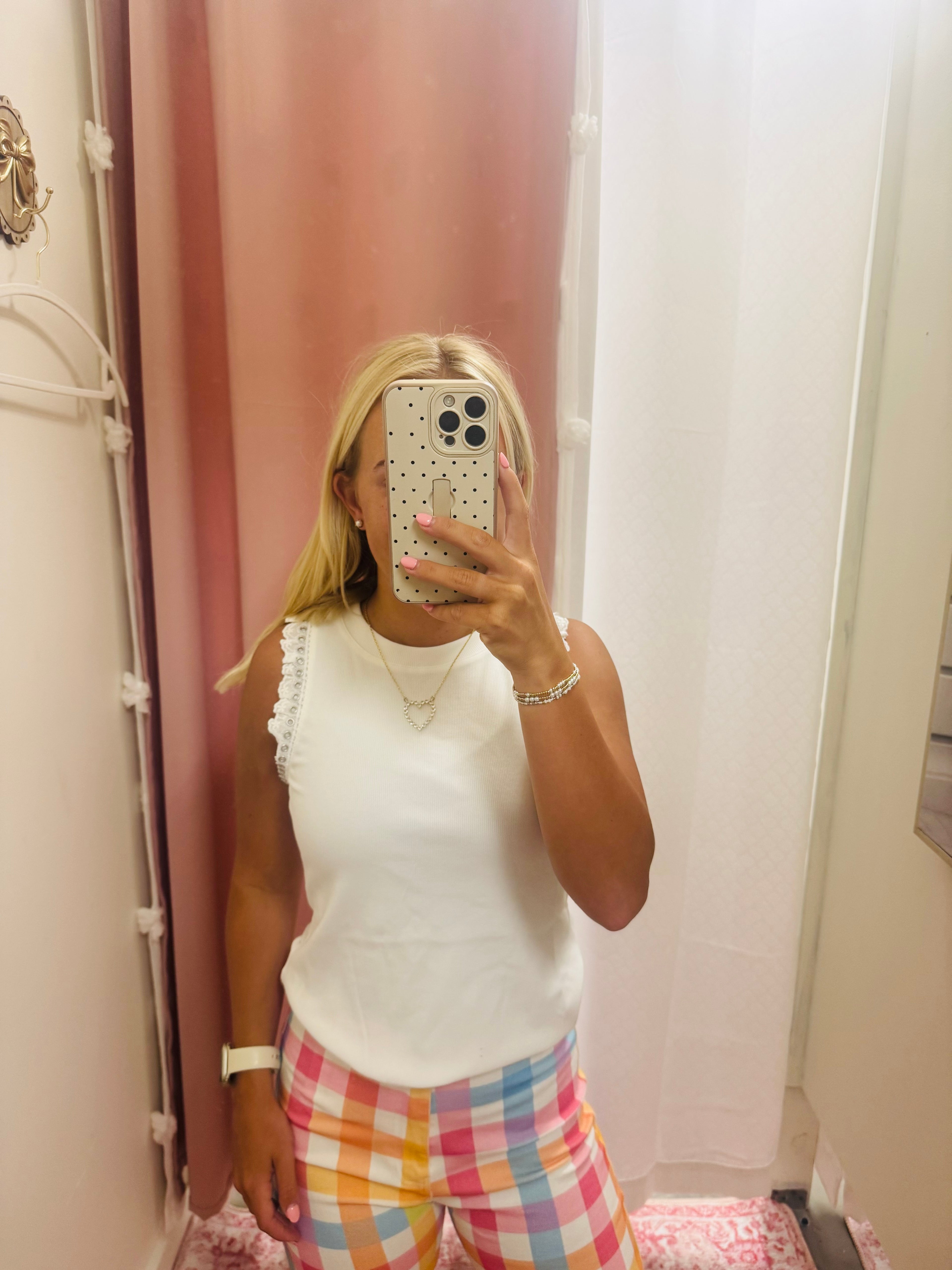 White Tank With Silver Grommet