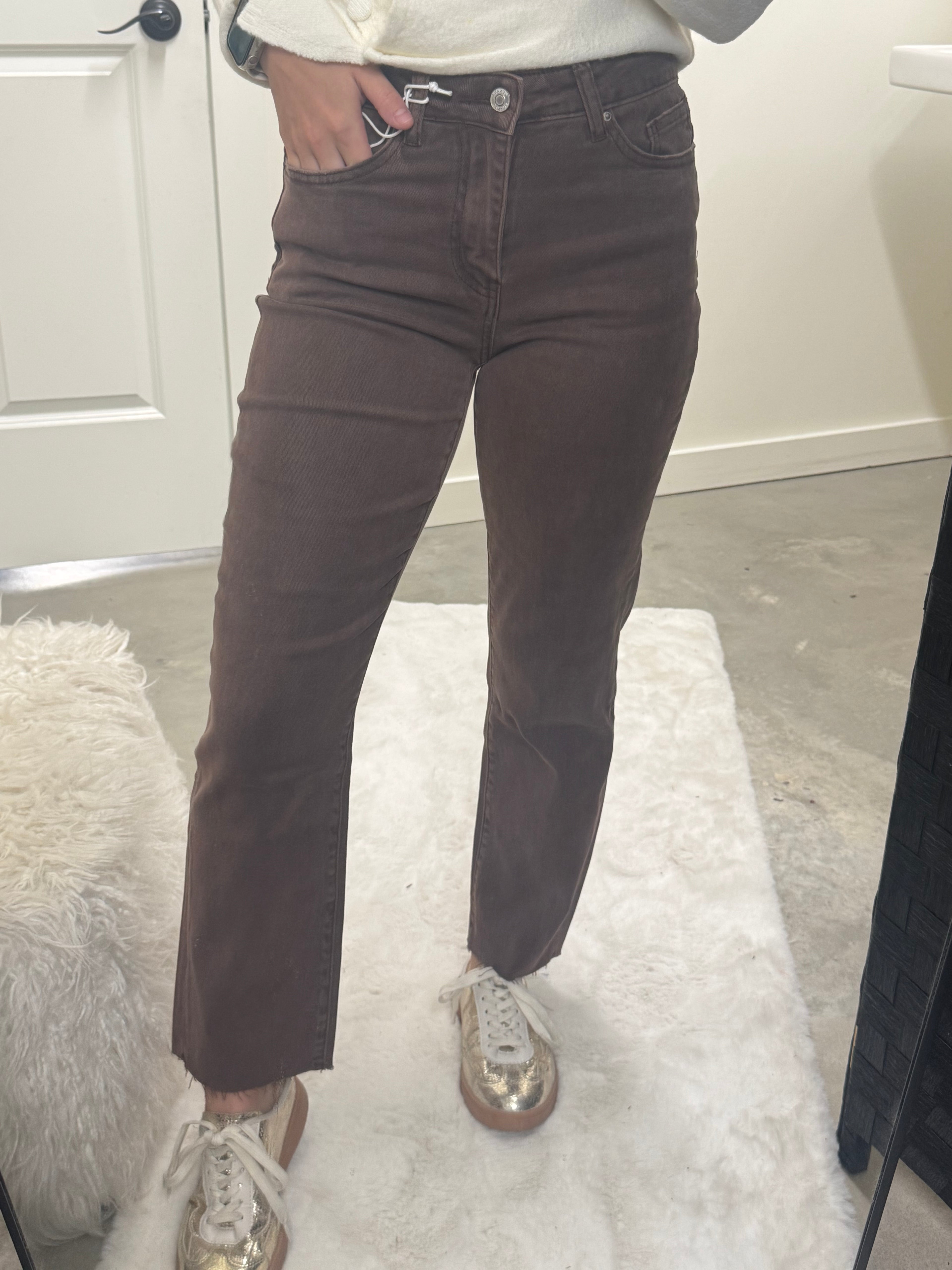 Brown Straight Leg Jeans