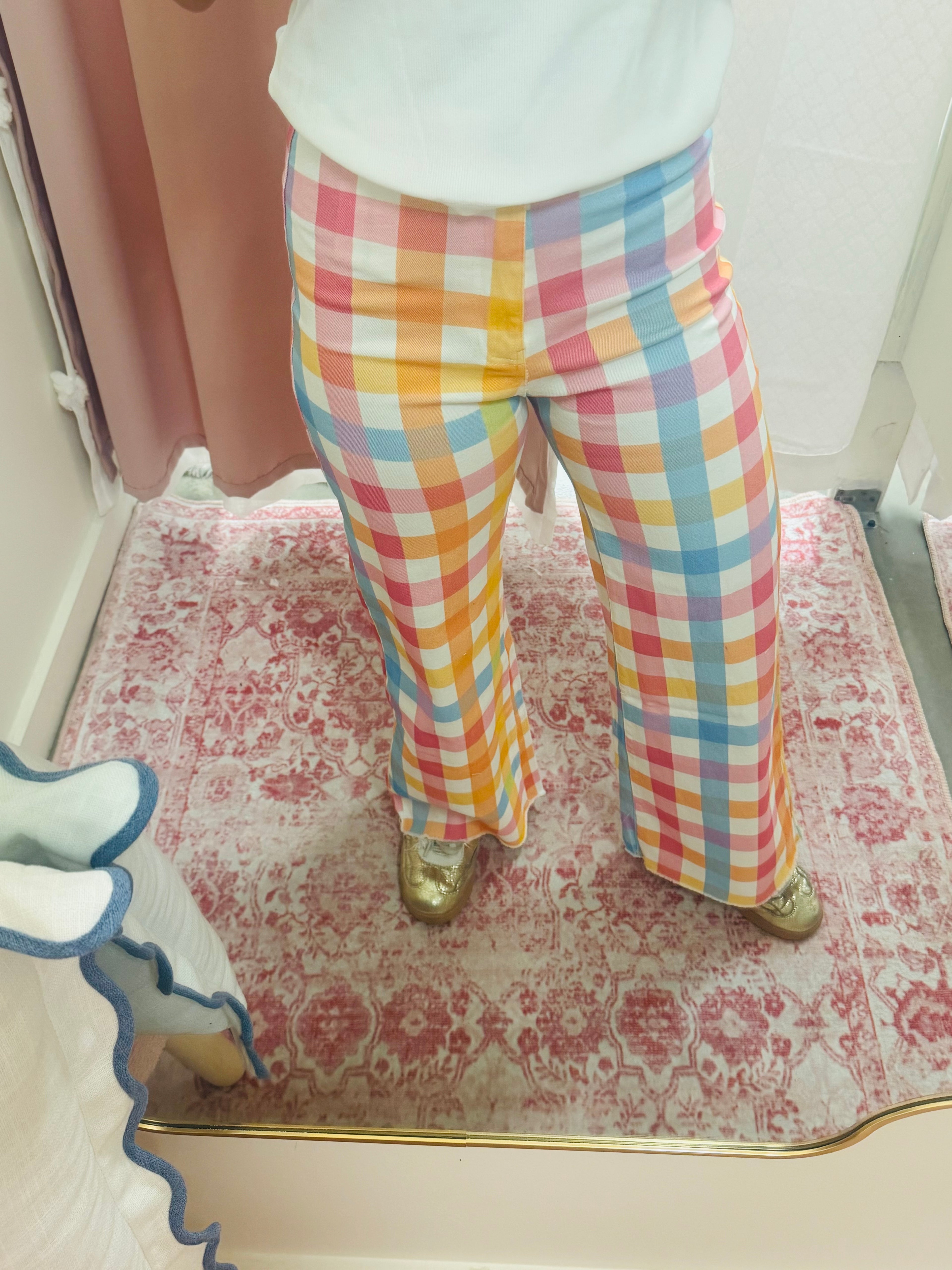 Colorful Checkered Jeans
