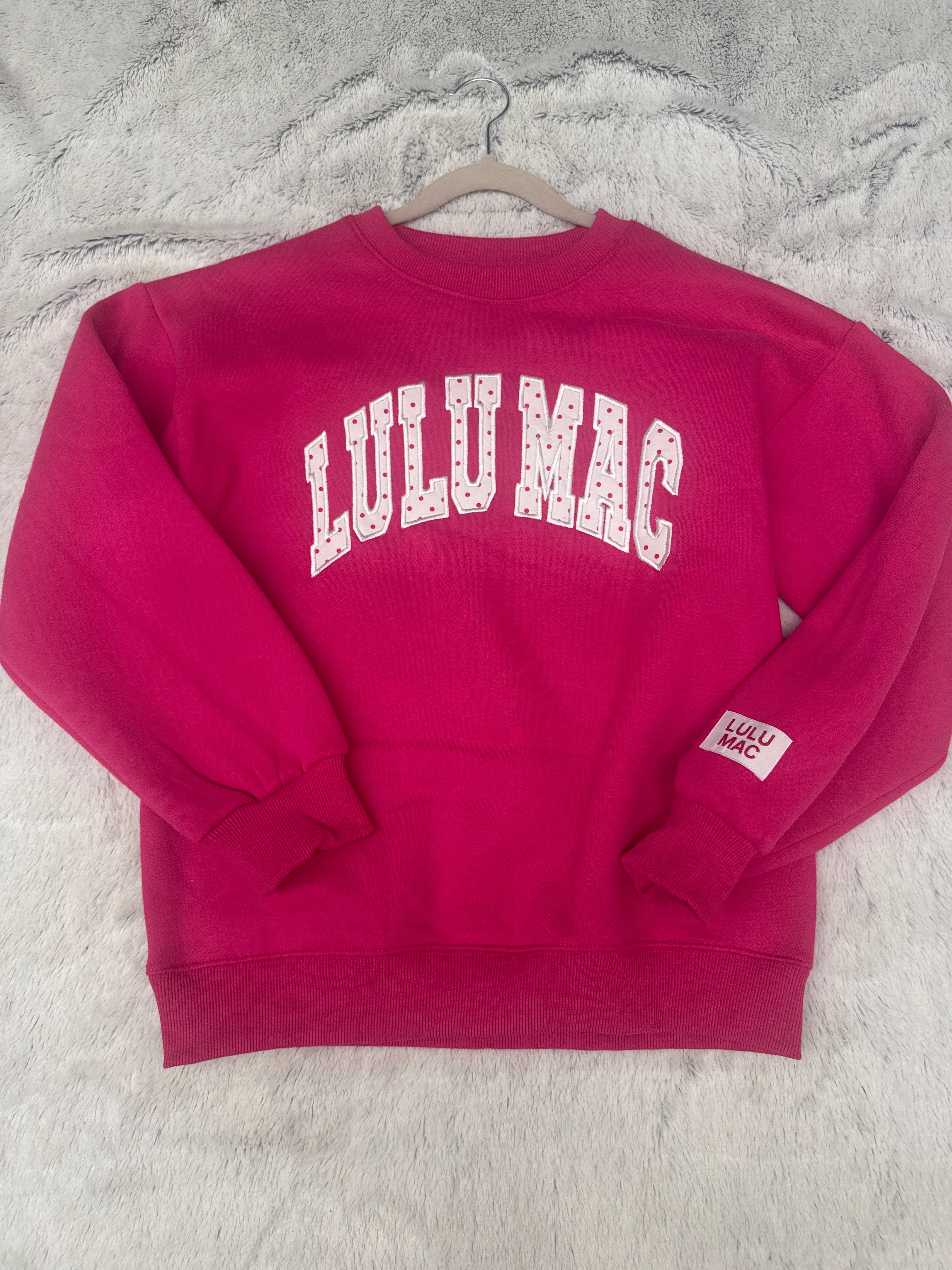 Dark Pink Polka Dot Youth Sweatshirt