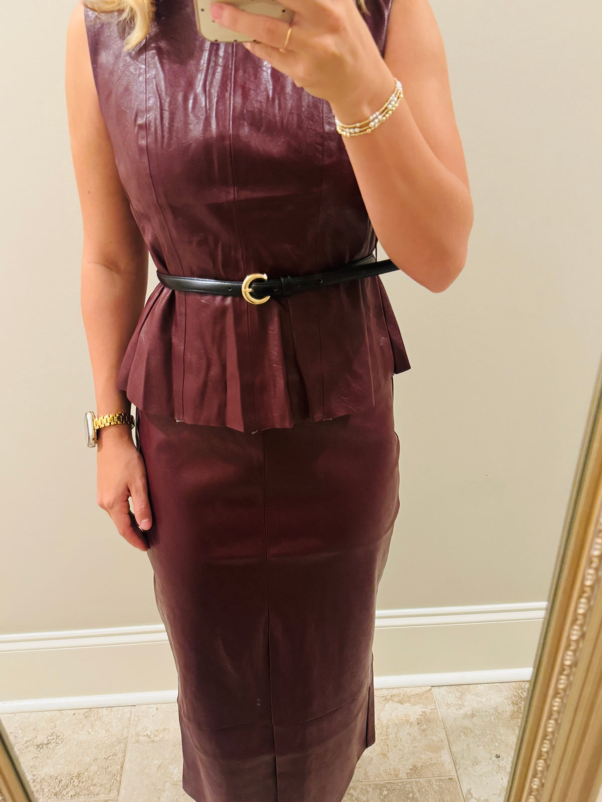 Wine Faux Leather Set