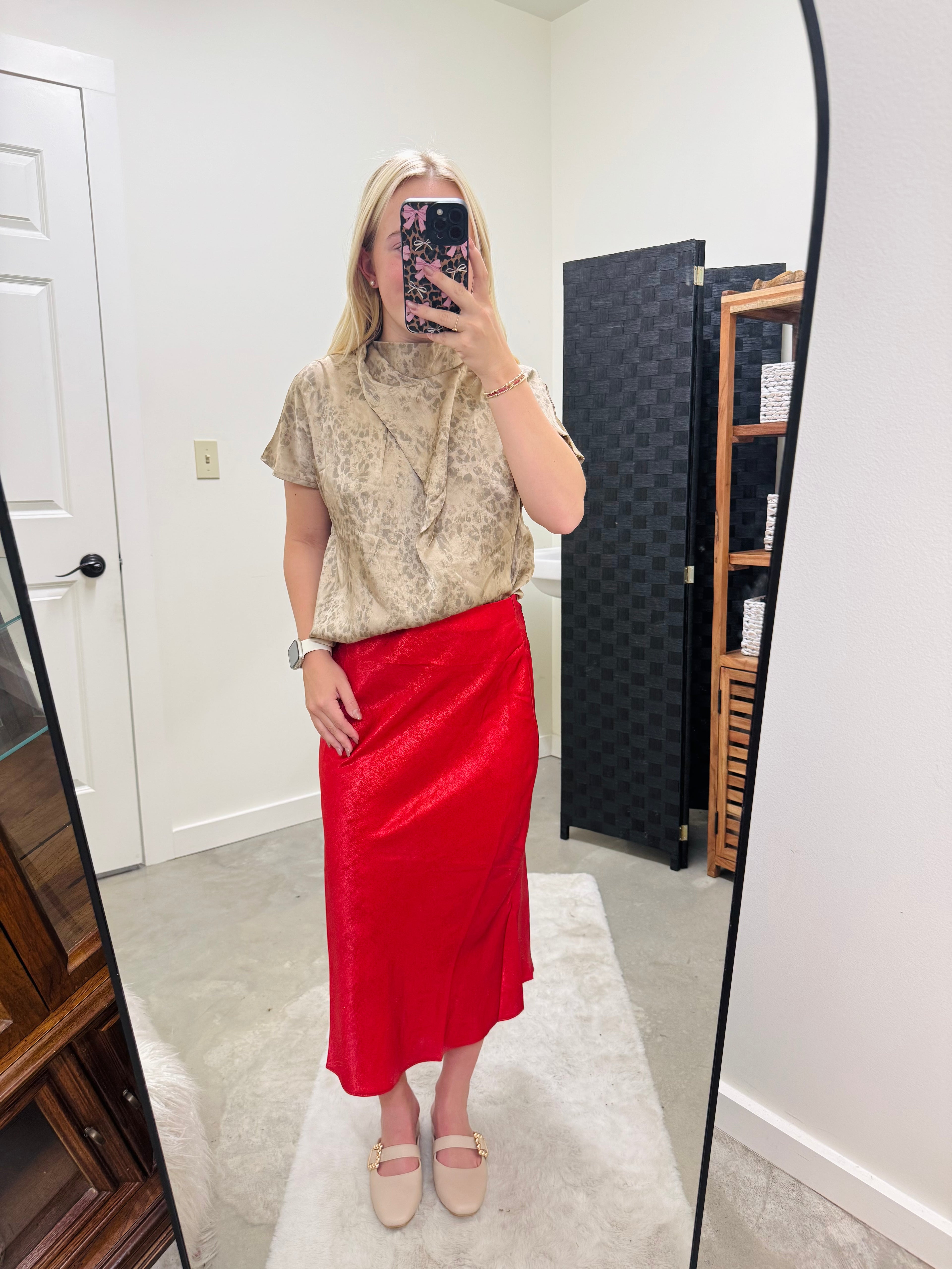 Bronze Cheetah Silk Top