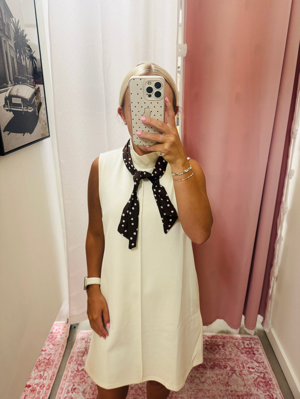 Cream Scuba Dress