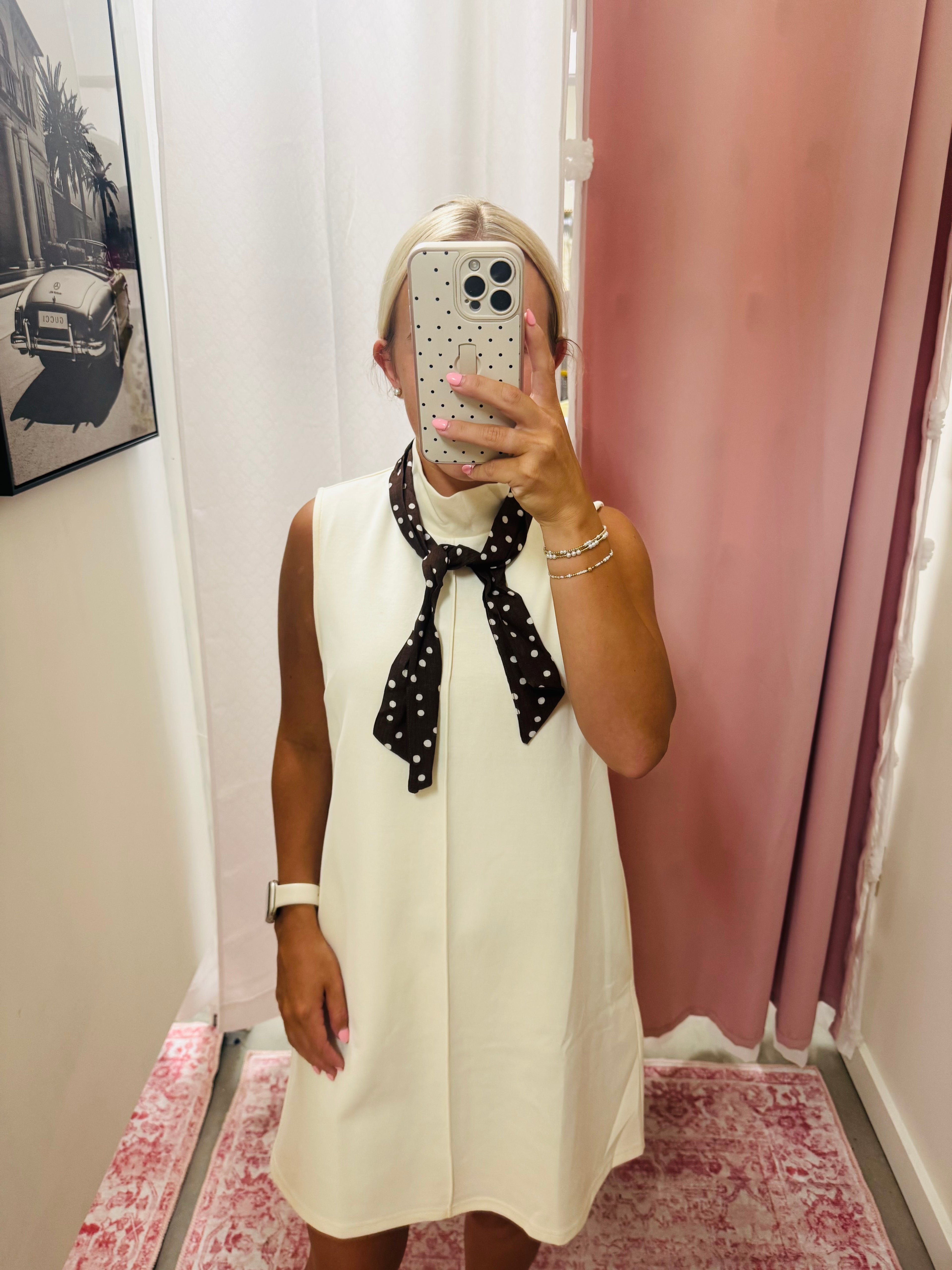 Cream Scuba Dress