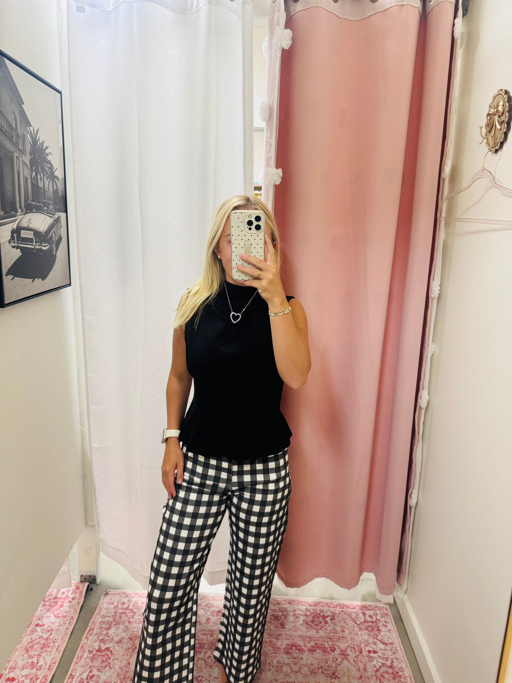 Black Checkered Jeans