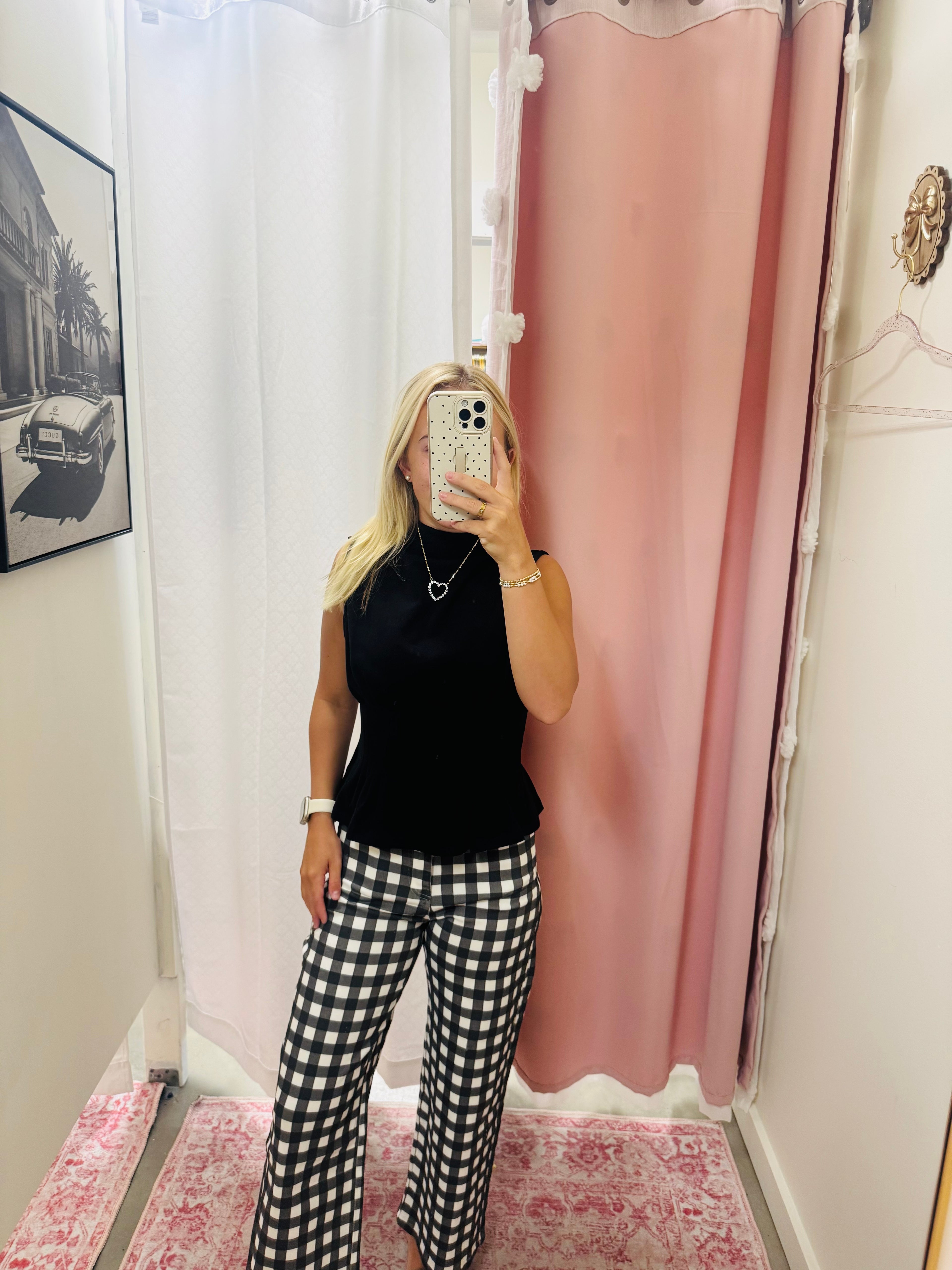 Black Checkered Jeans