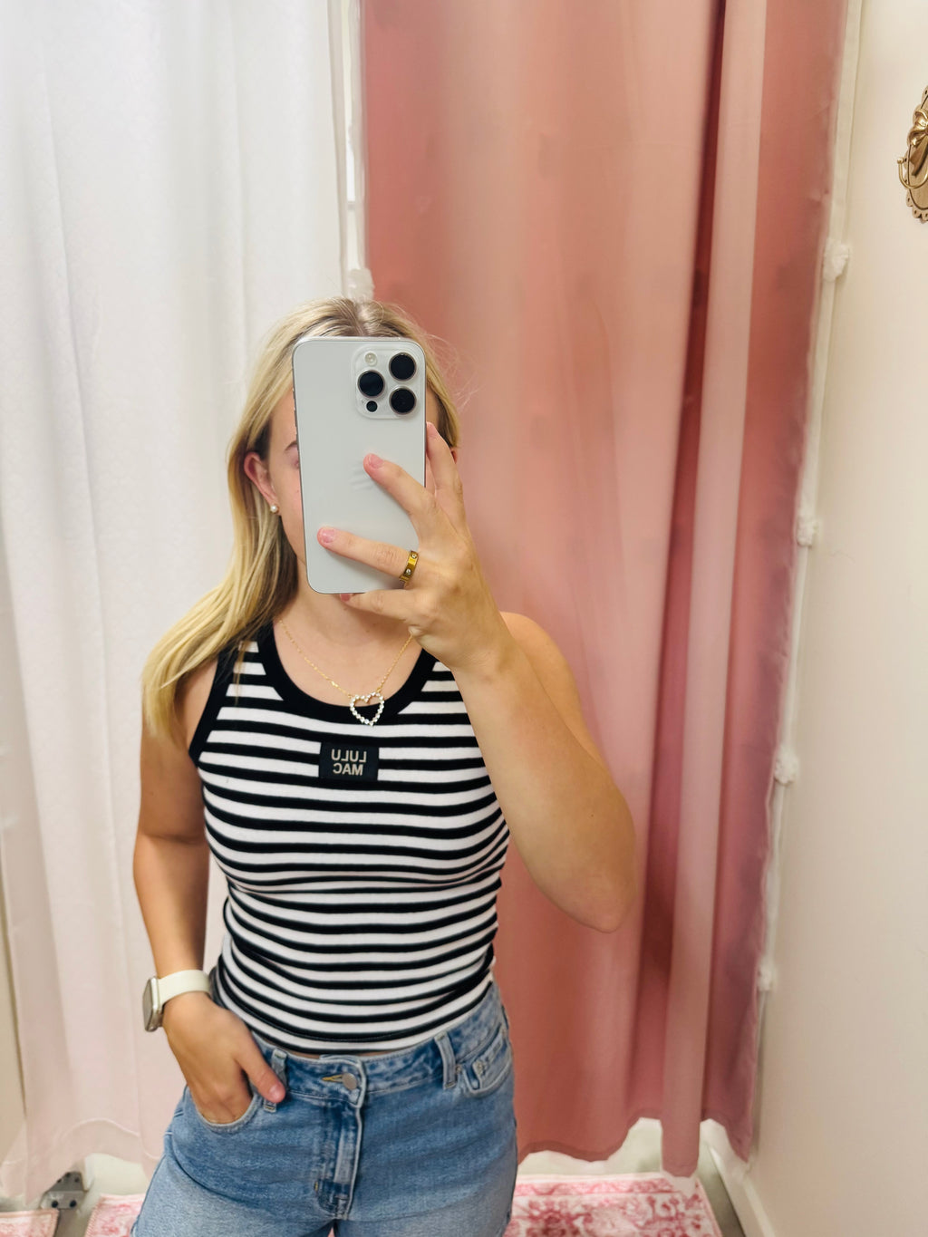 Black and White Striped Tank