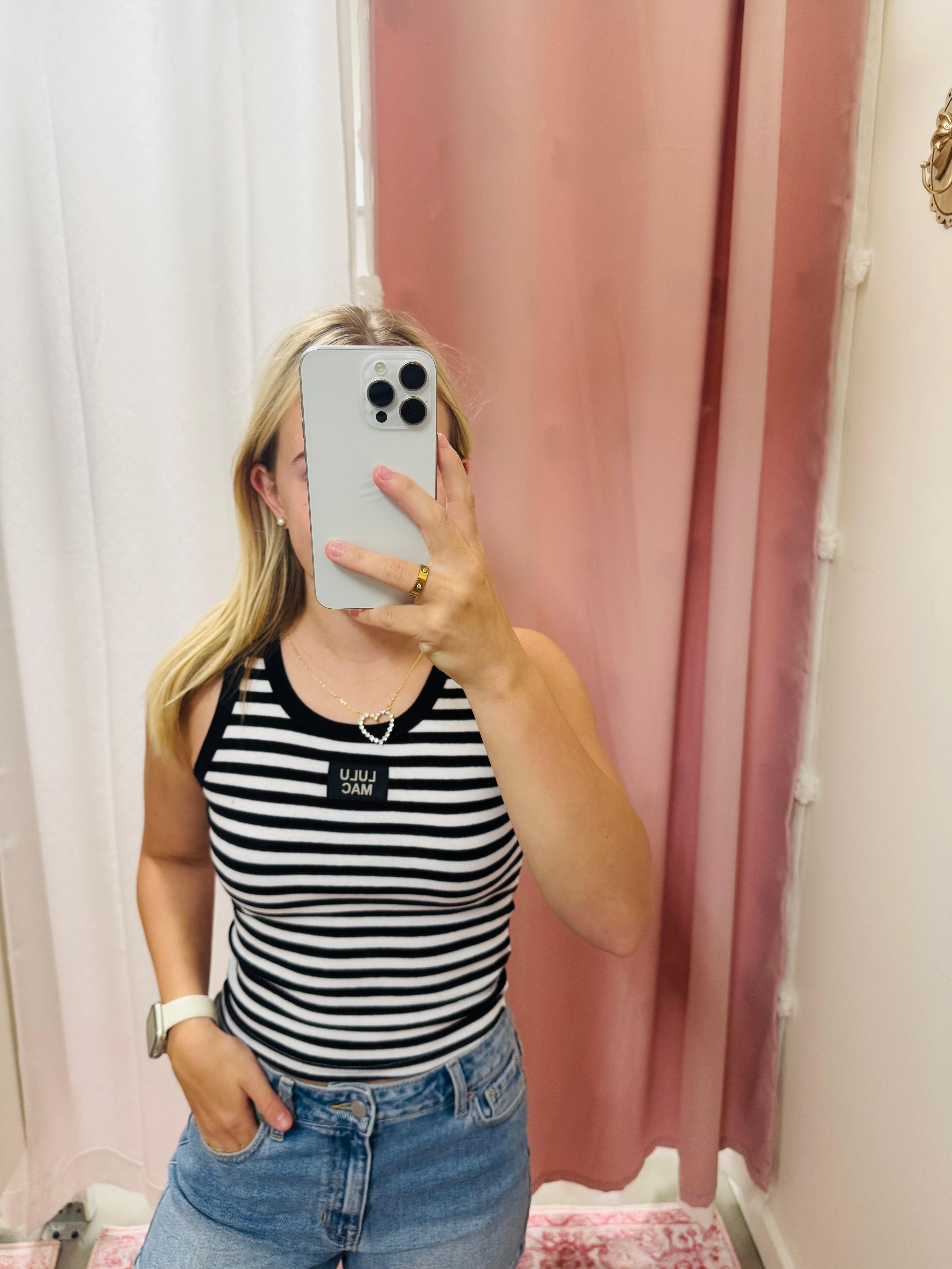 Black and White Striped Tank