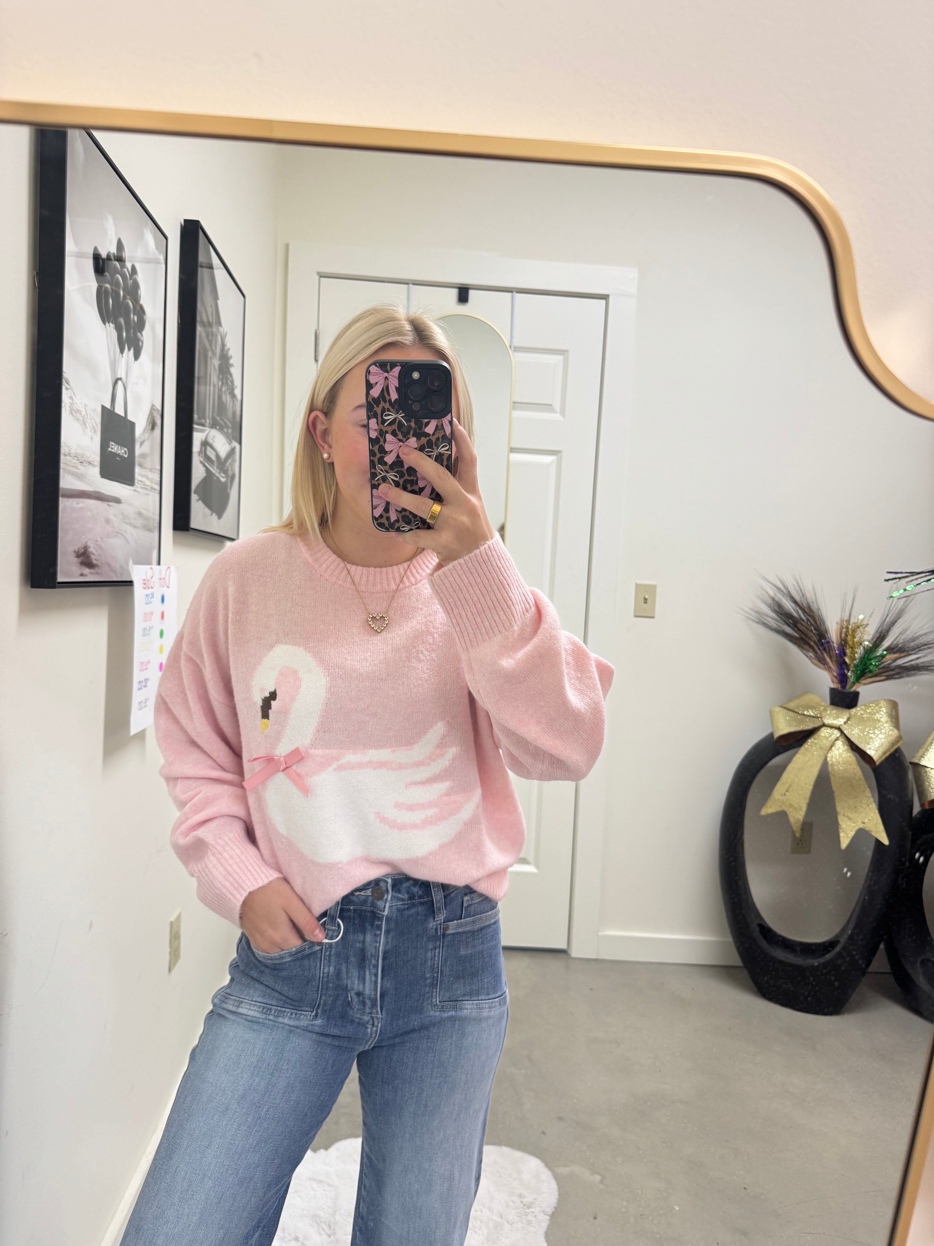 Pink Swan Sweater