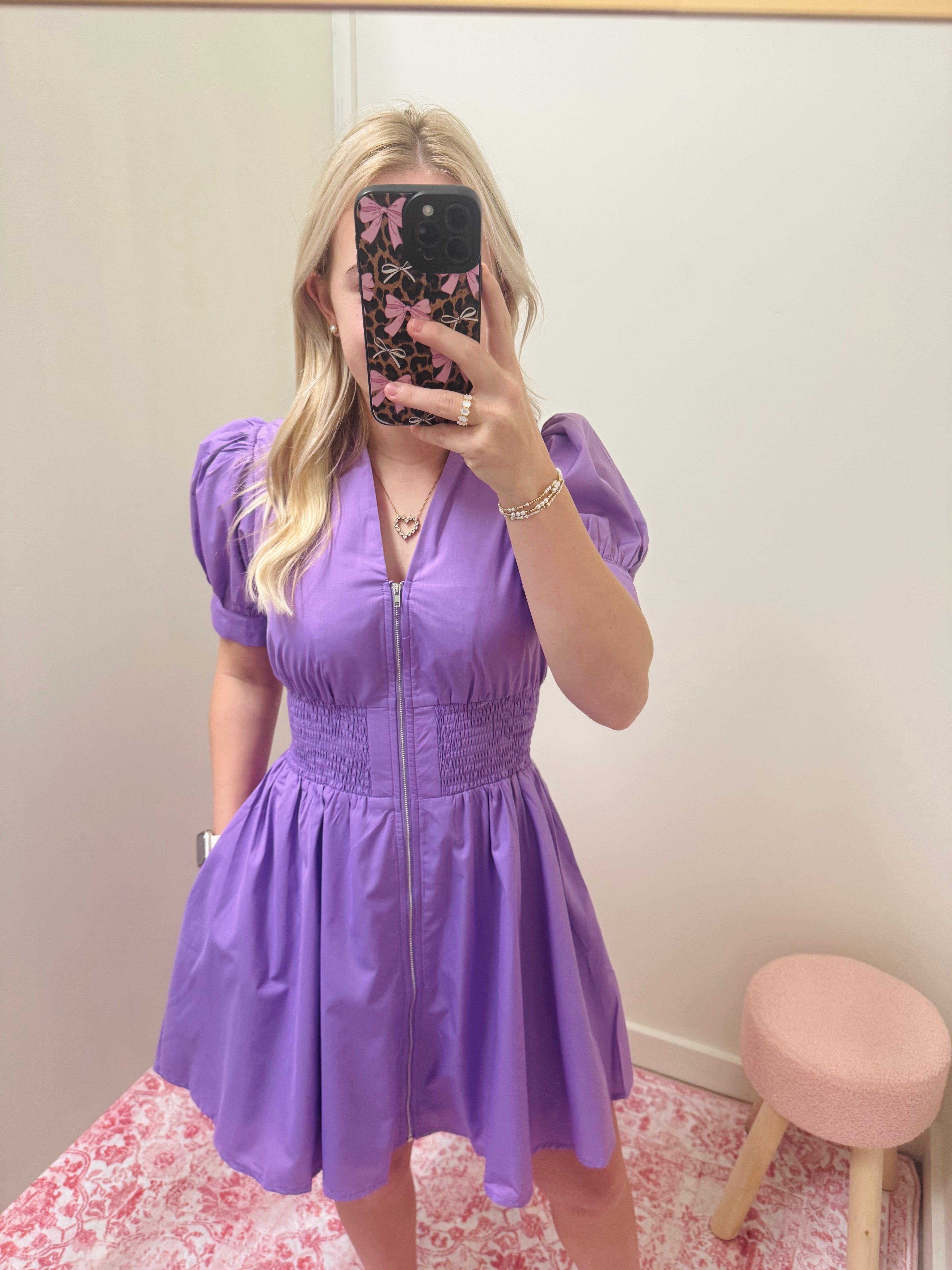 Lavender Zip Up Dress