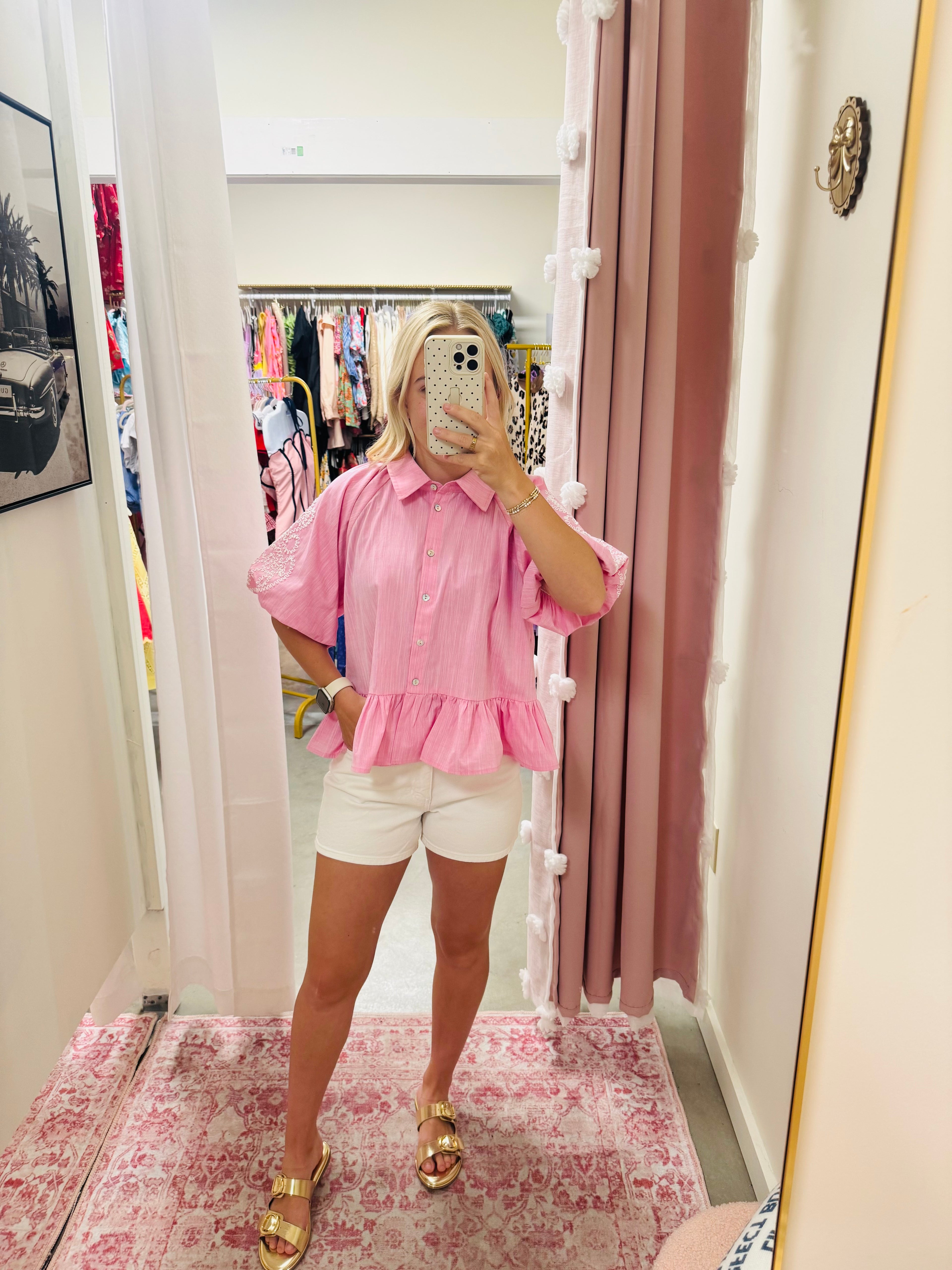 Light Pink Linen Top