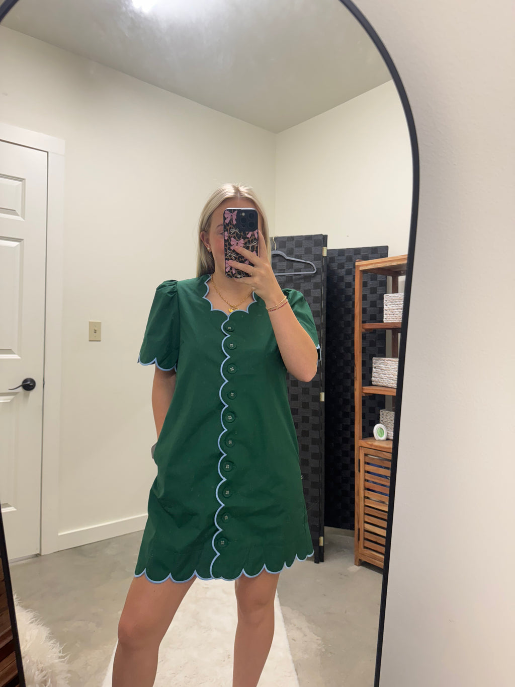 Scalloped Green Dress