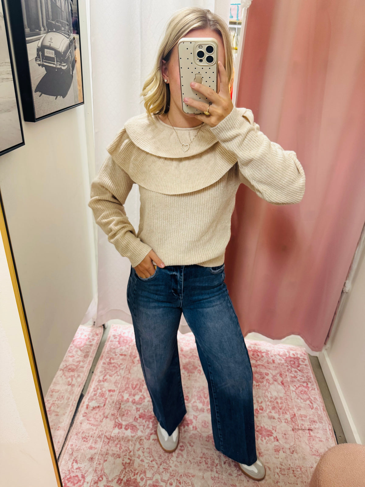 Crop Wide Side Seam Jeans