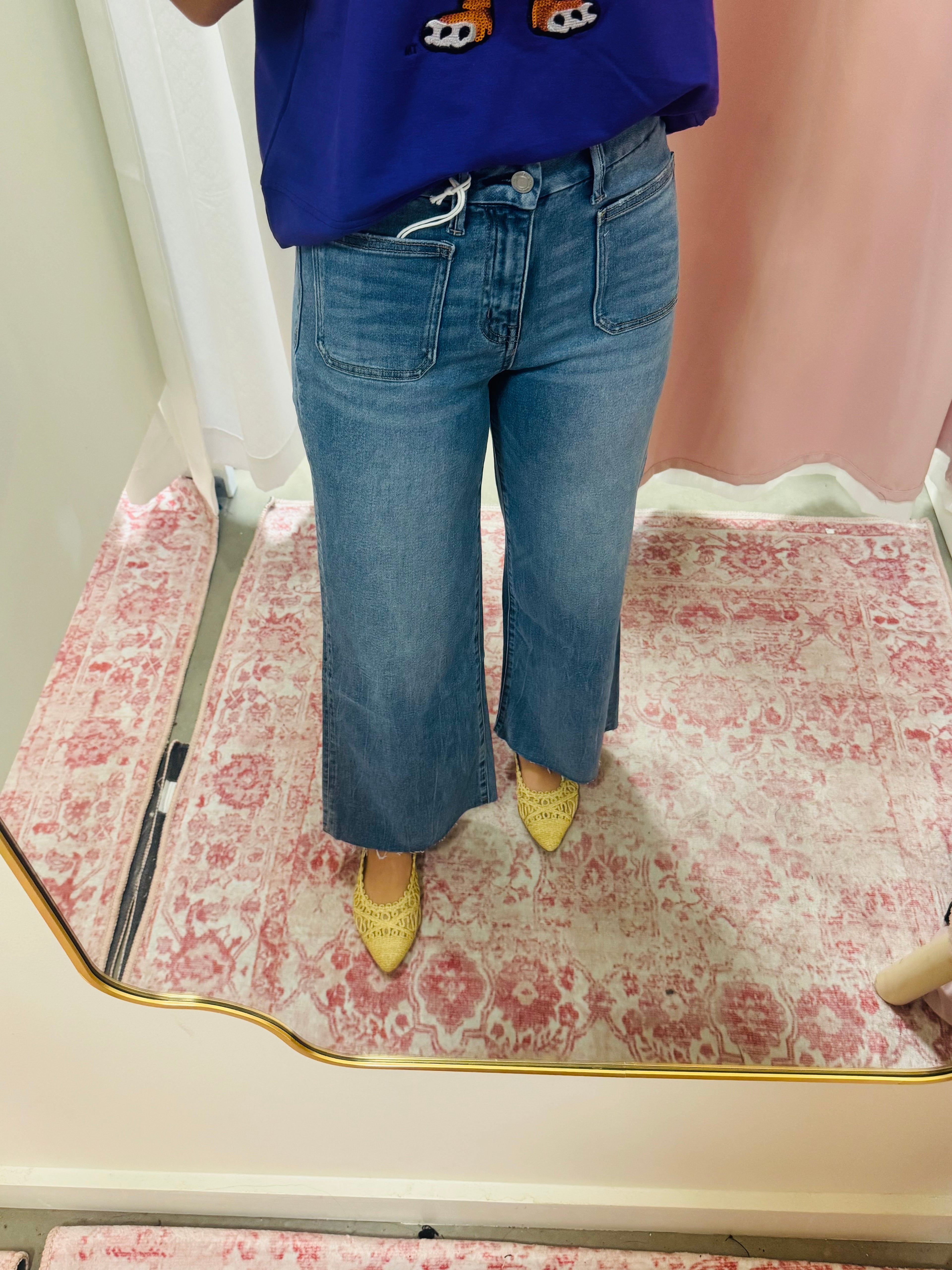 Front Pocket Wide Leg Jeans