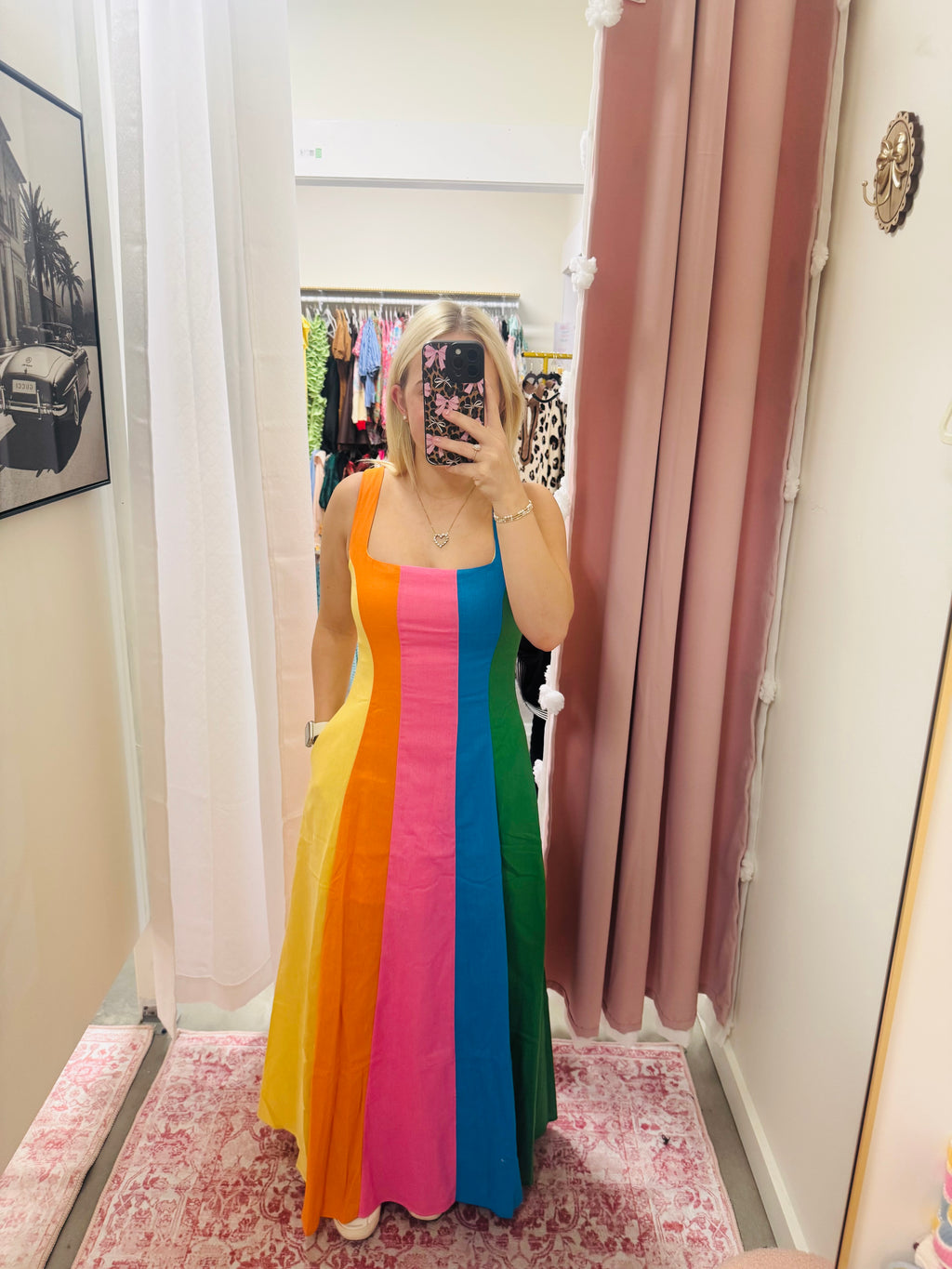 Colorblock Stripe Maxi Dress