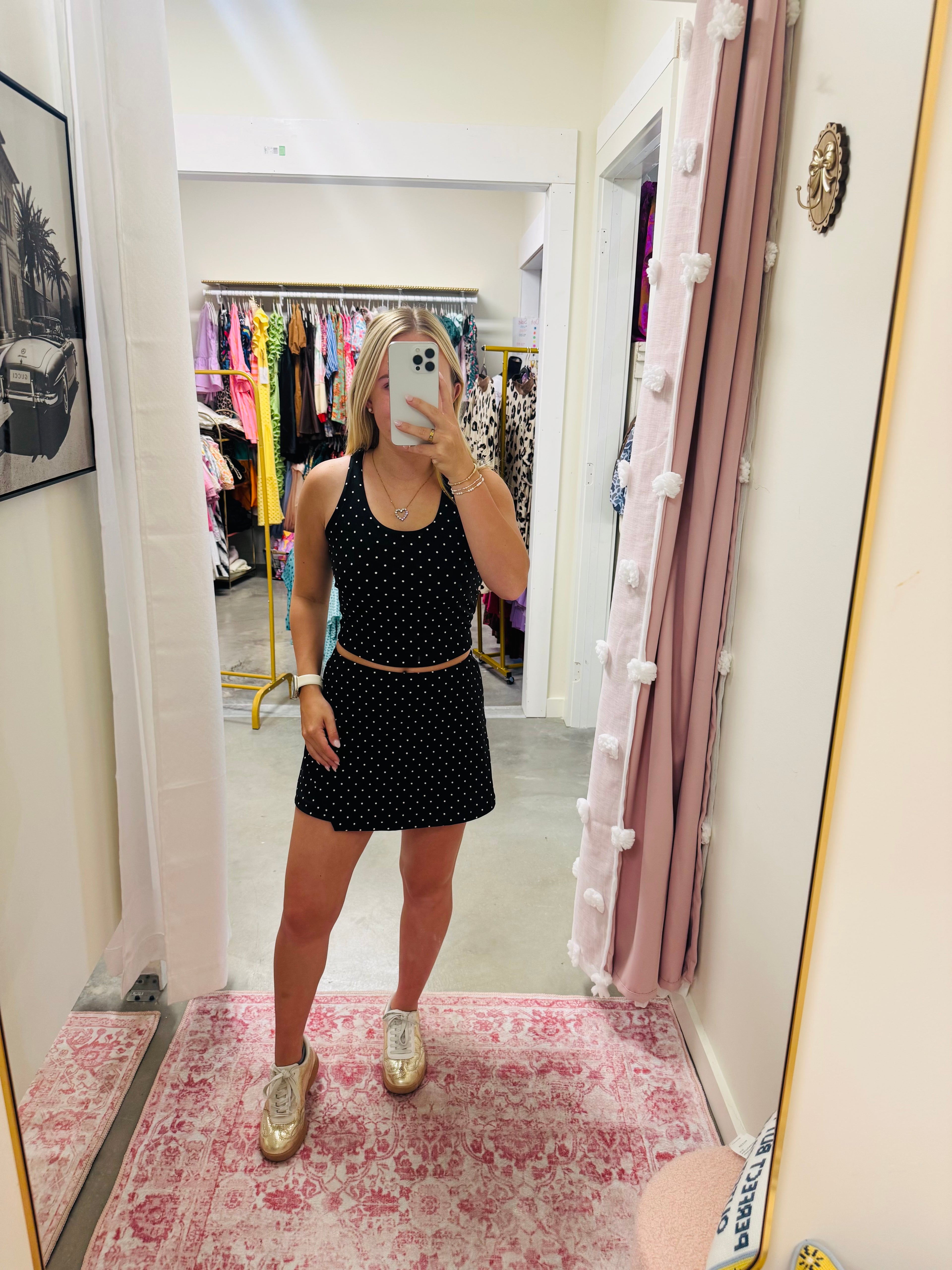 Black Polka Dot Athletic Set