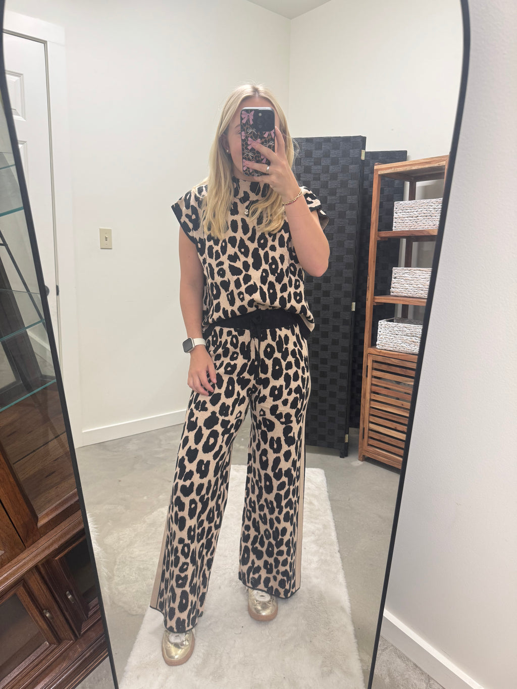 Black Cheetah Sweater Top