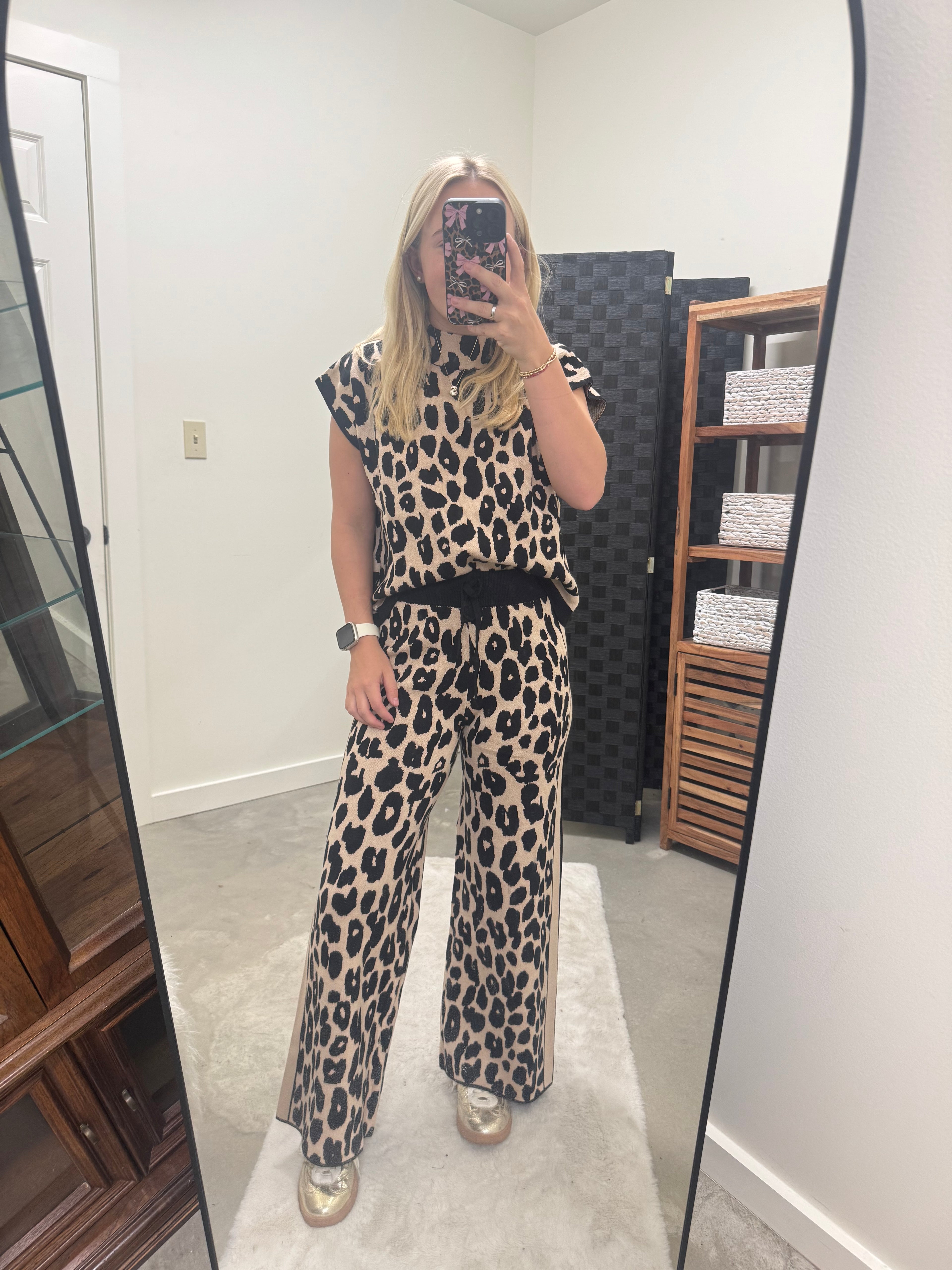 Black Cheetah Sweater Top