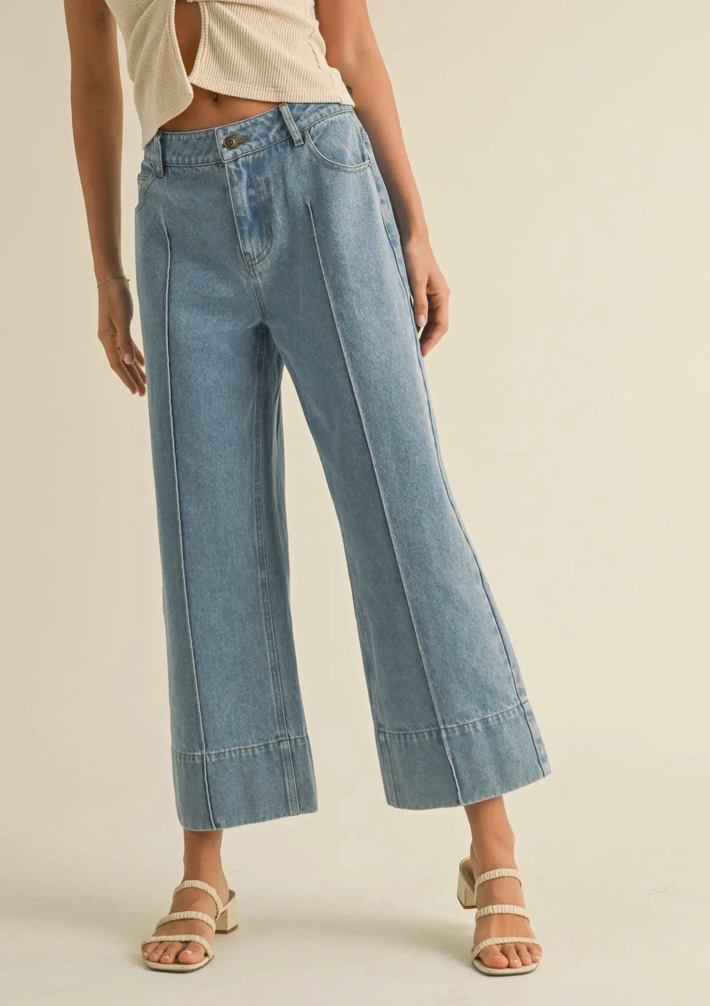 Wide Hem Denim Jeans