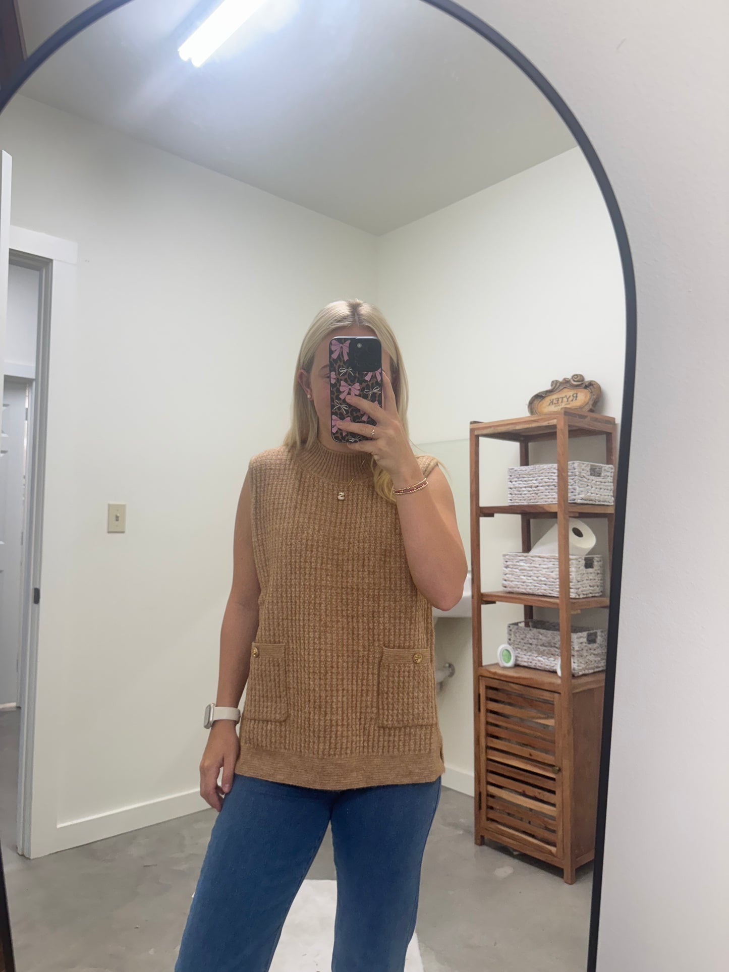 Camel Knitted Vest