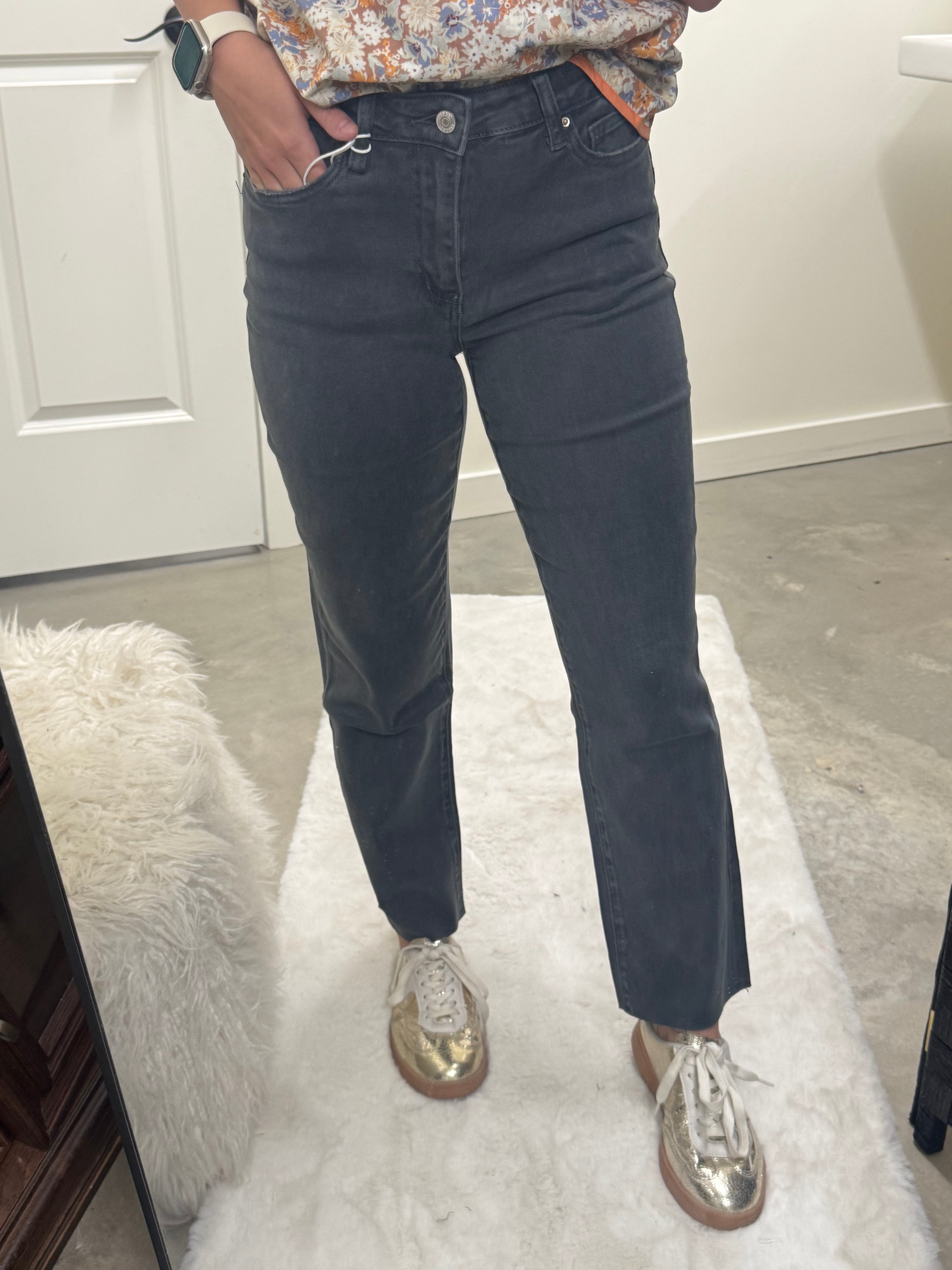 Ash Black Straight Leg Jeans