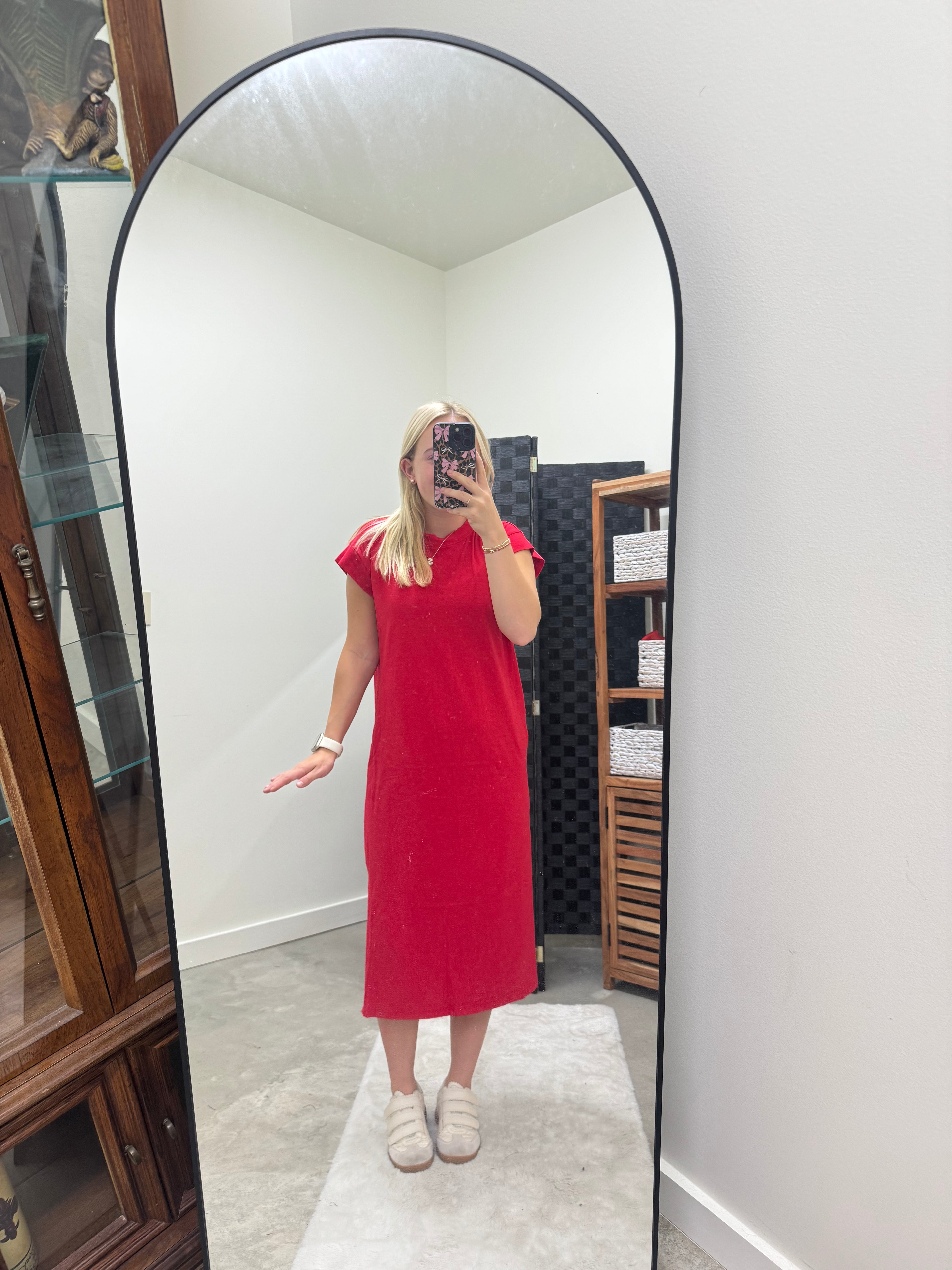 Ruby Red Maxi Cotton Dress
