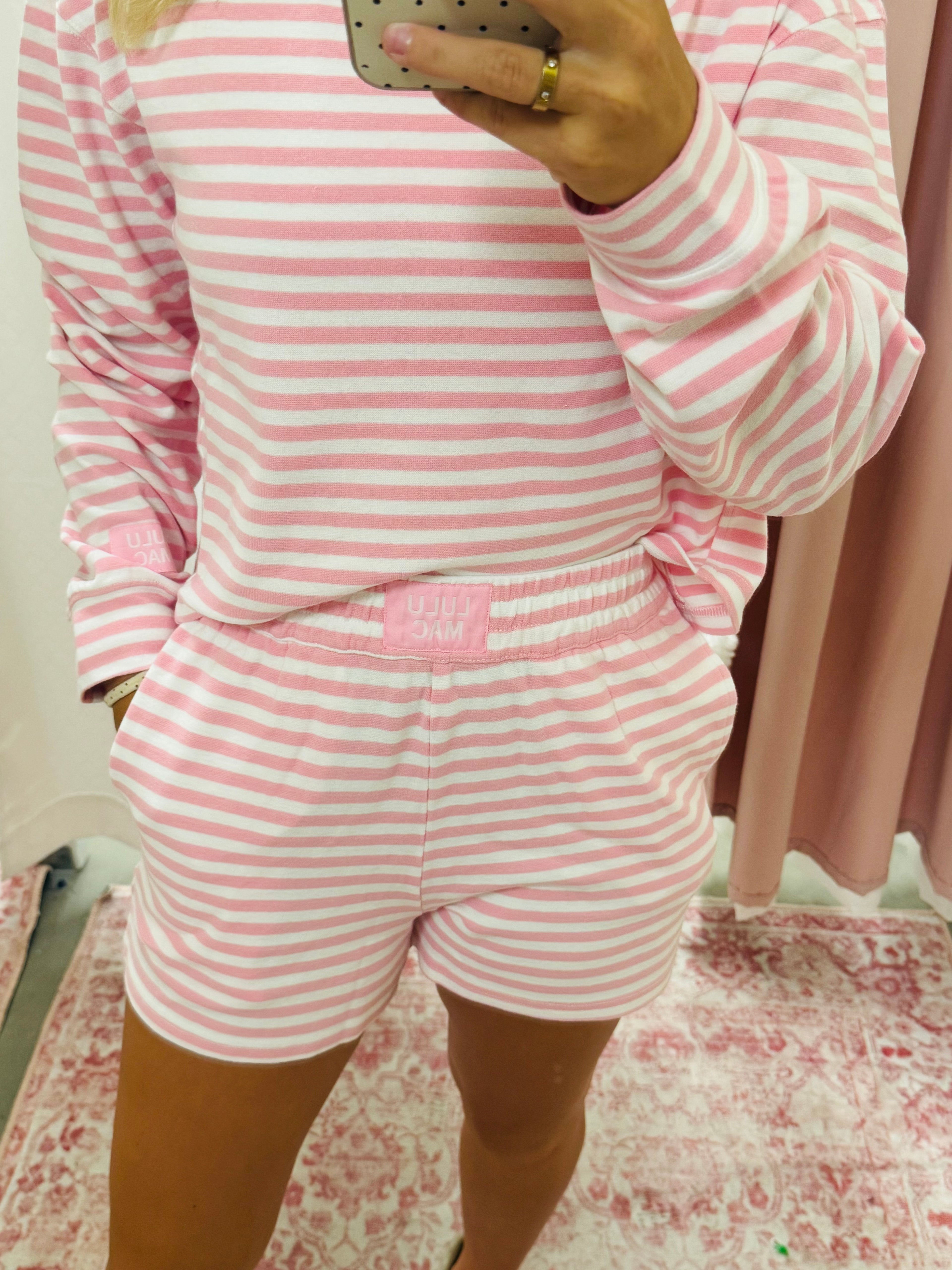 Lulu Mac Pink Stripe Shorts