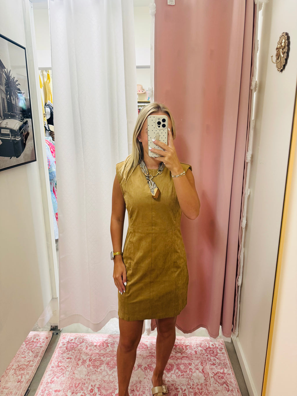 Tan Suede Mini Dress