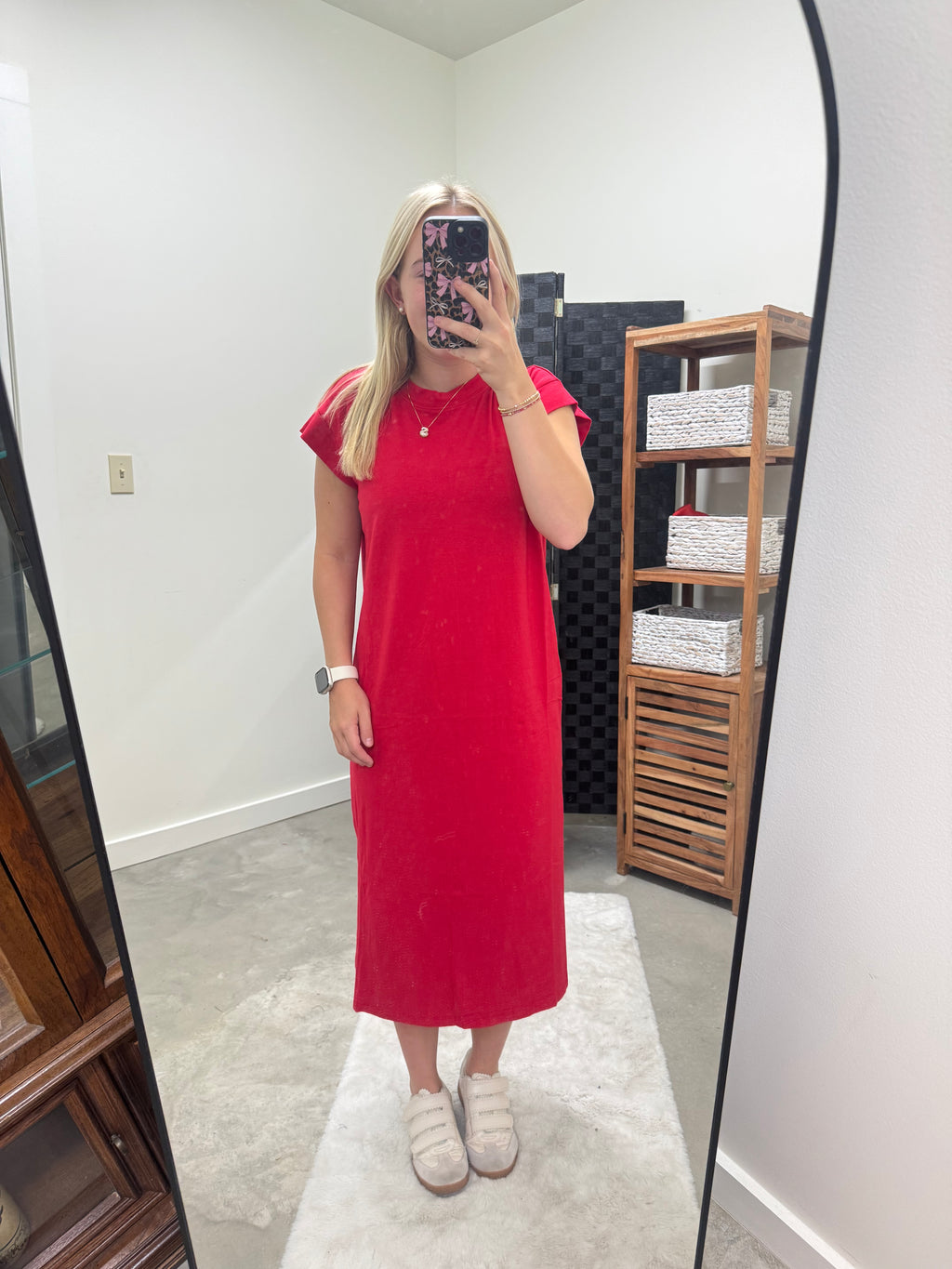 Ruby Red Maxi Cotton Dress