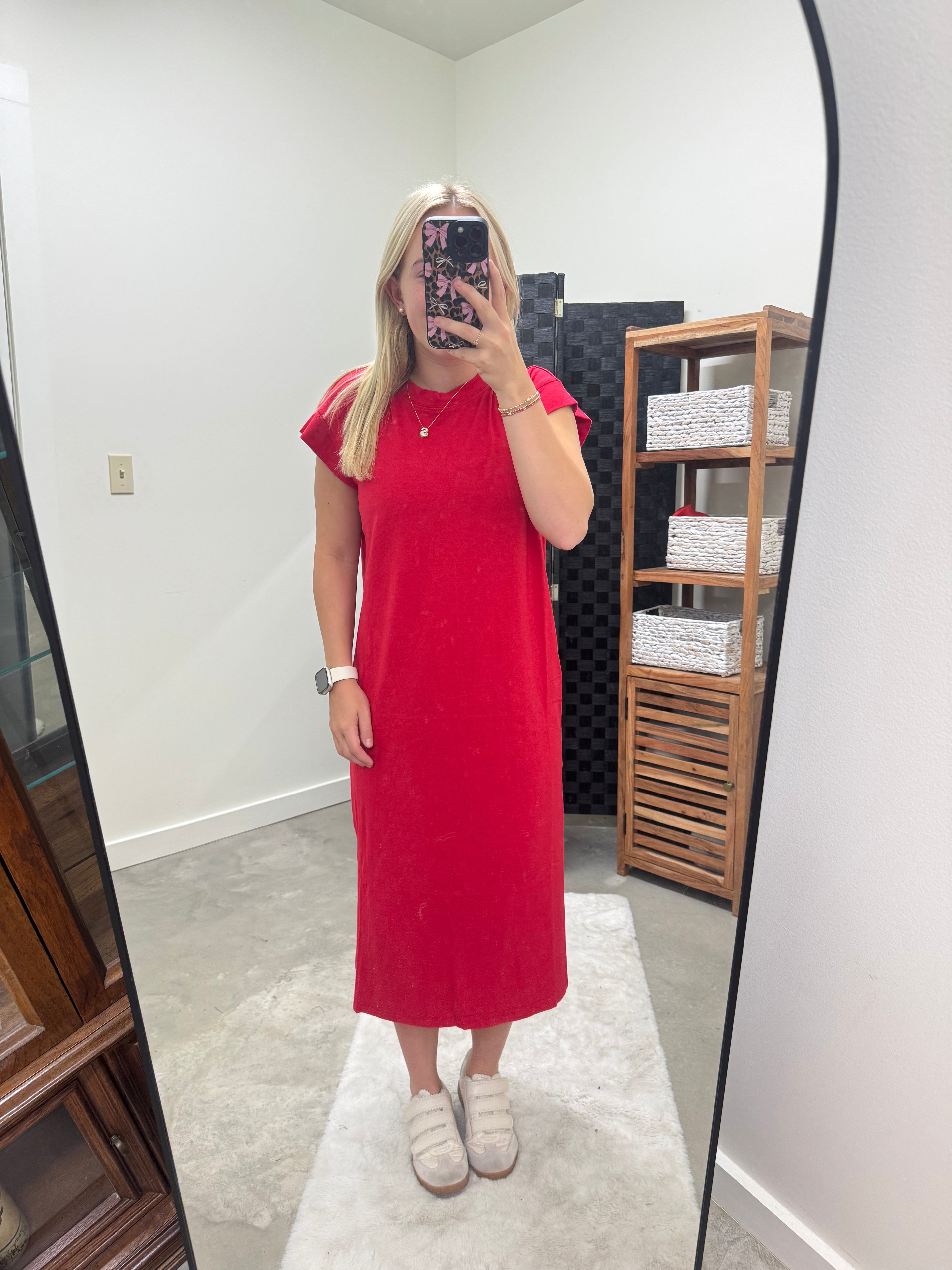Ruby Red Maxi Cotton Dress