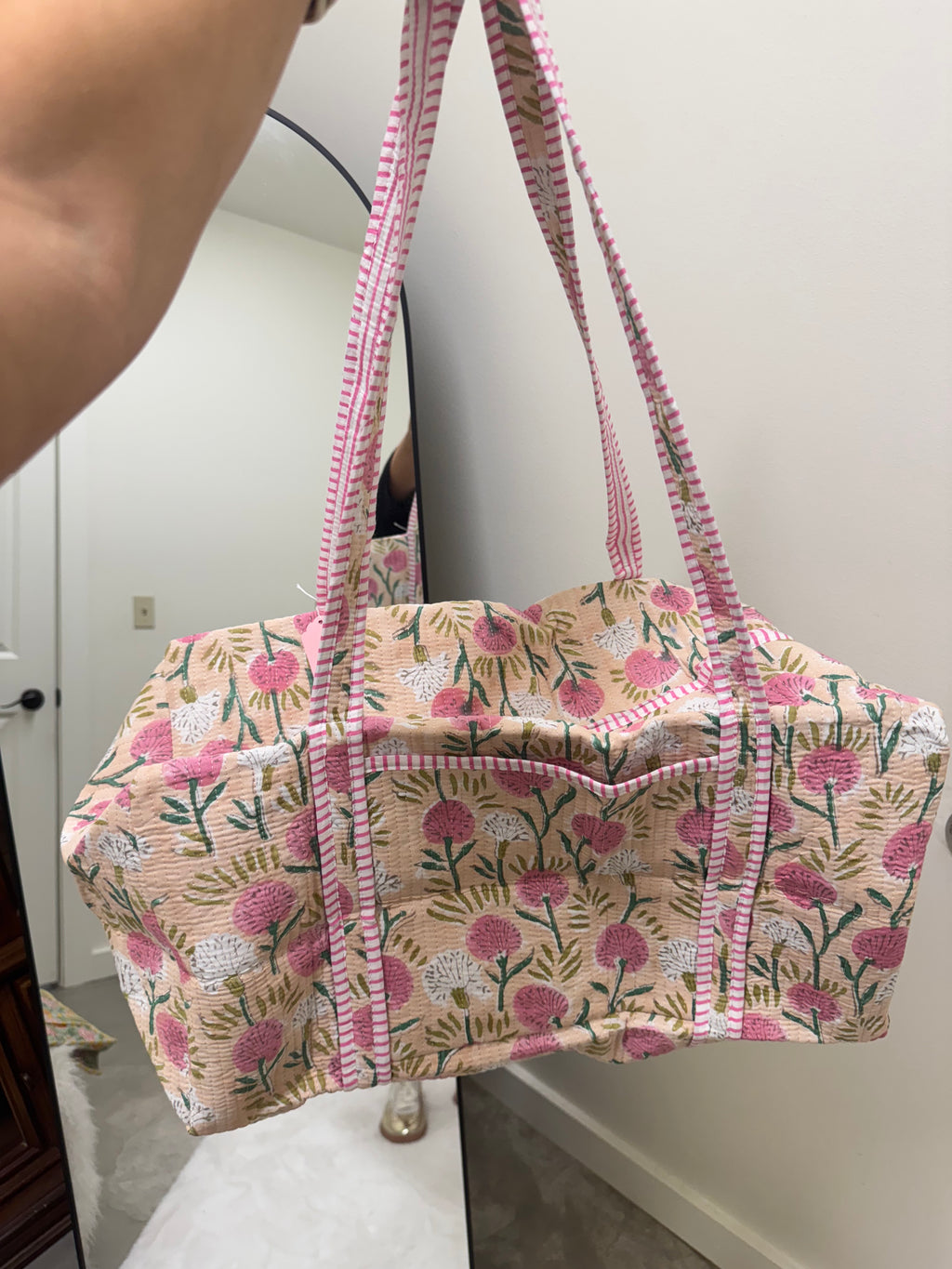 Pink and Cream Duffle