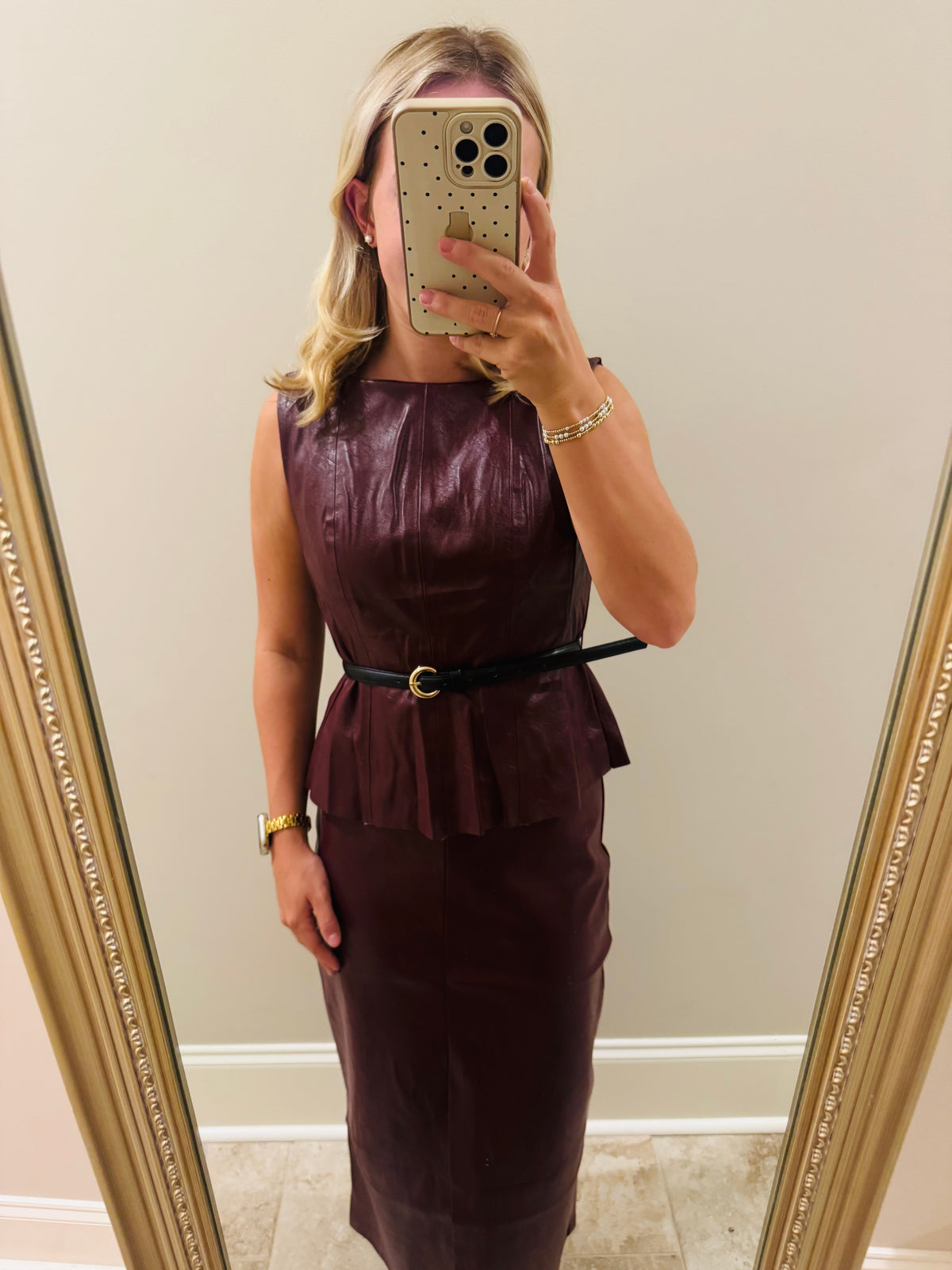 Wine Faux Leather Set