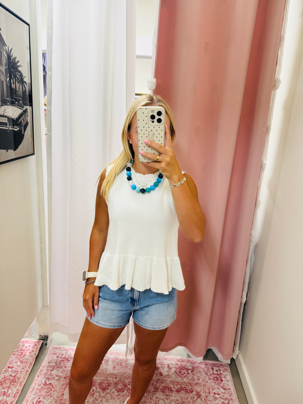 Multi Blue Chunky Ball Necklace