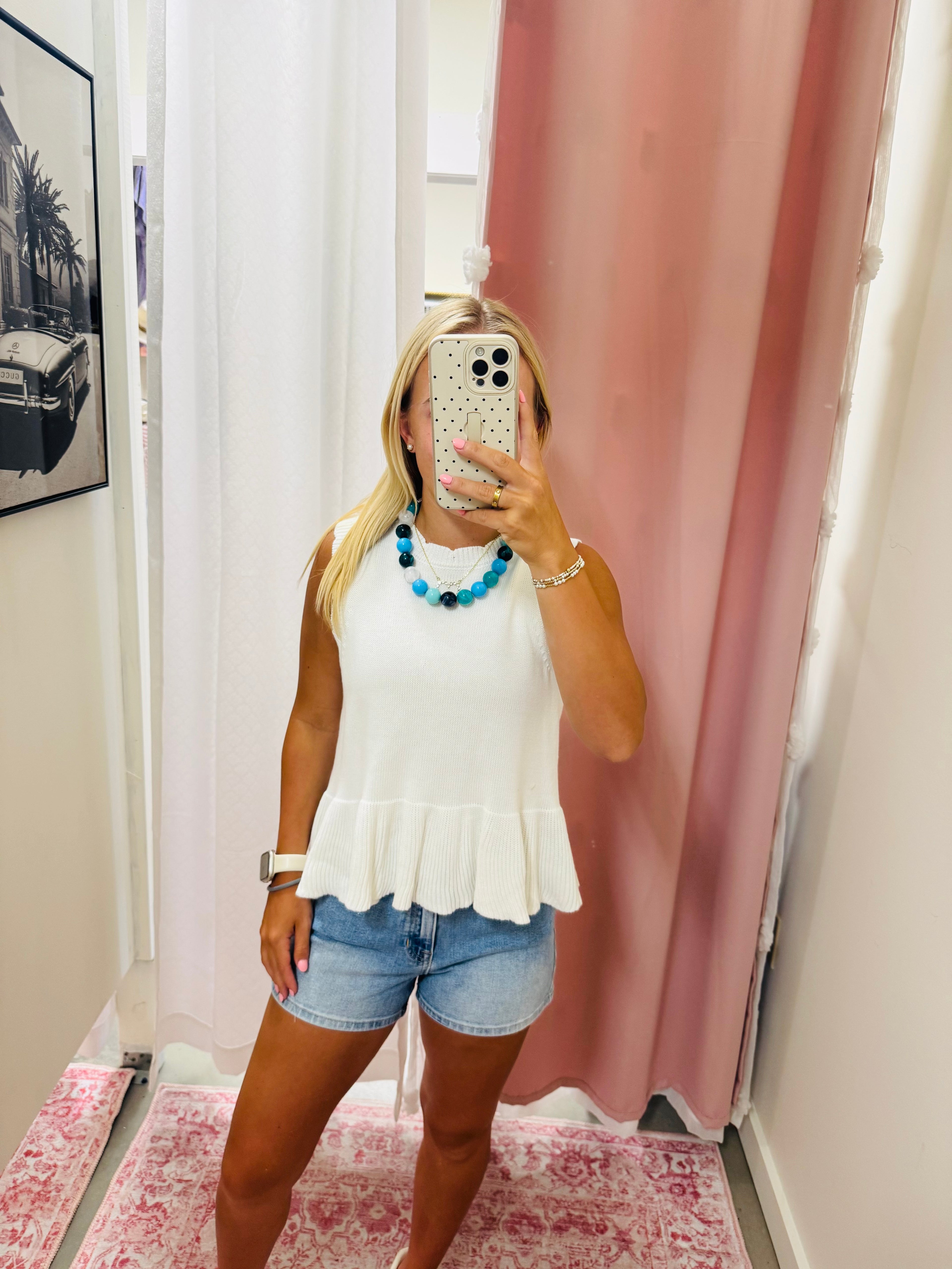 Multi Blue Chunky Ball Necklace