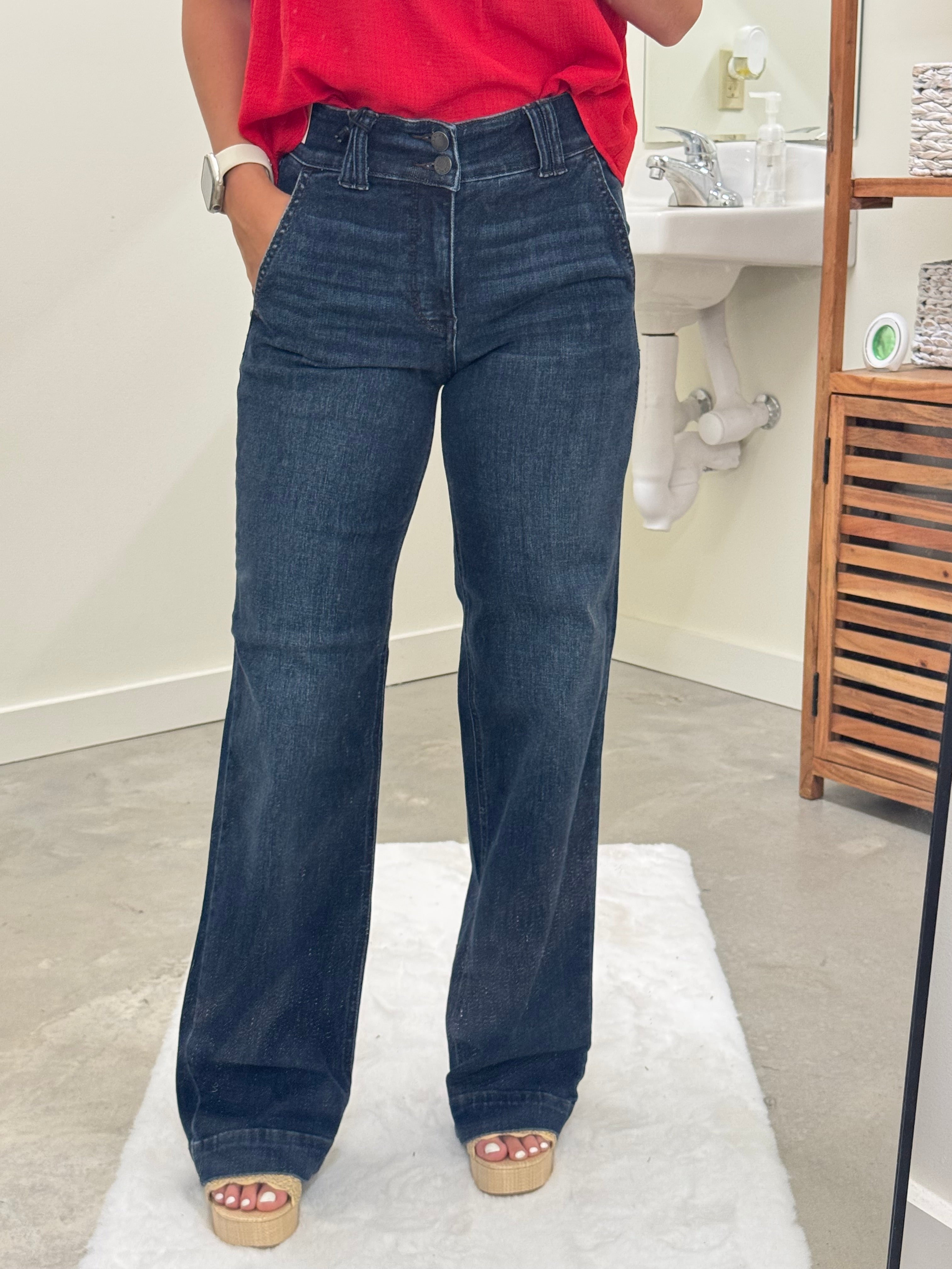Tummy Control Wide Leg Jean(tall girl friendly)