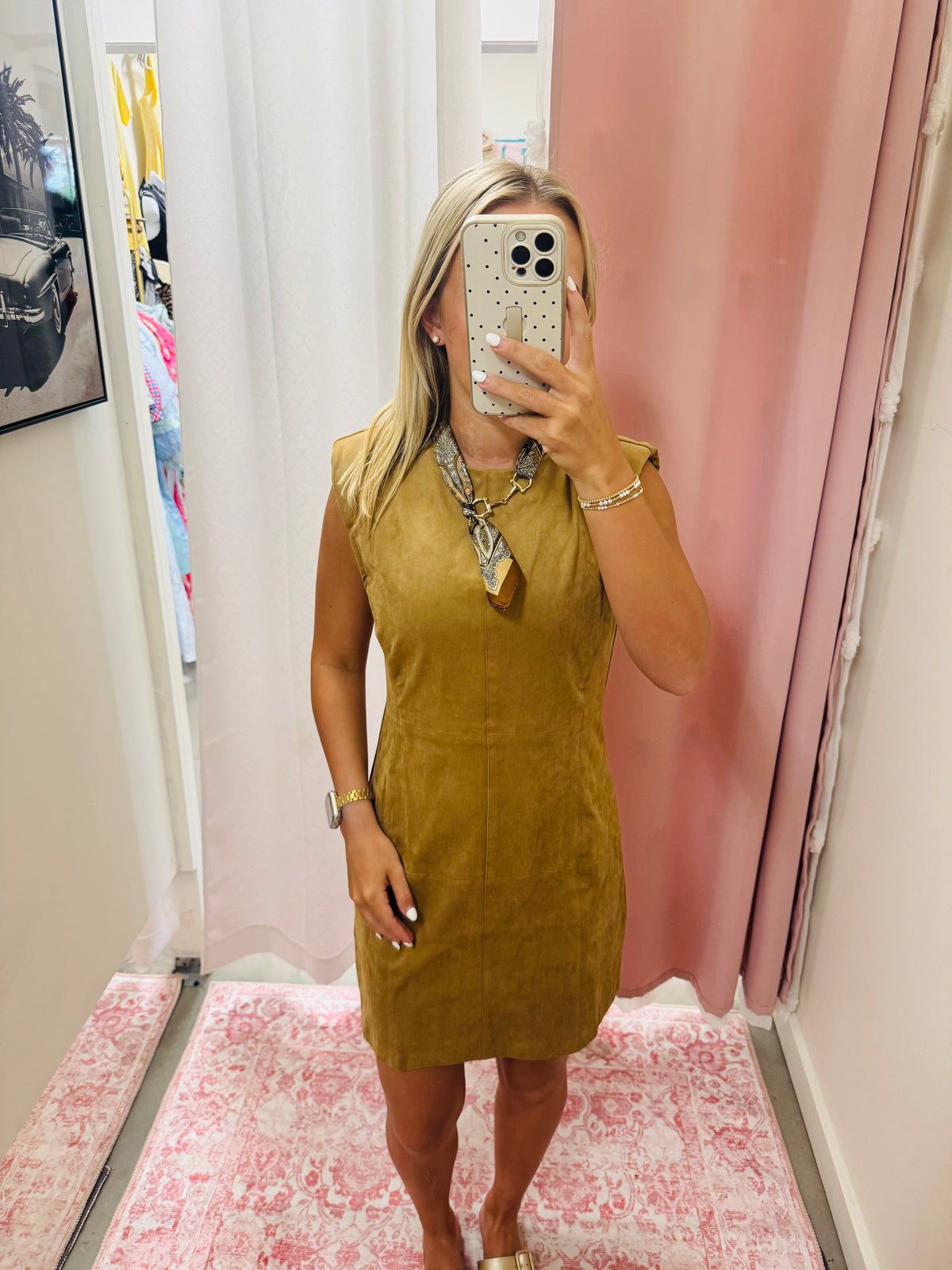 Tan Suede Mini Dress