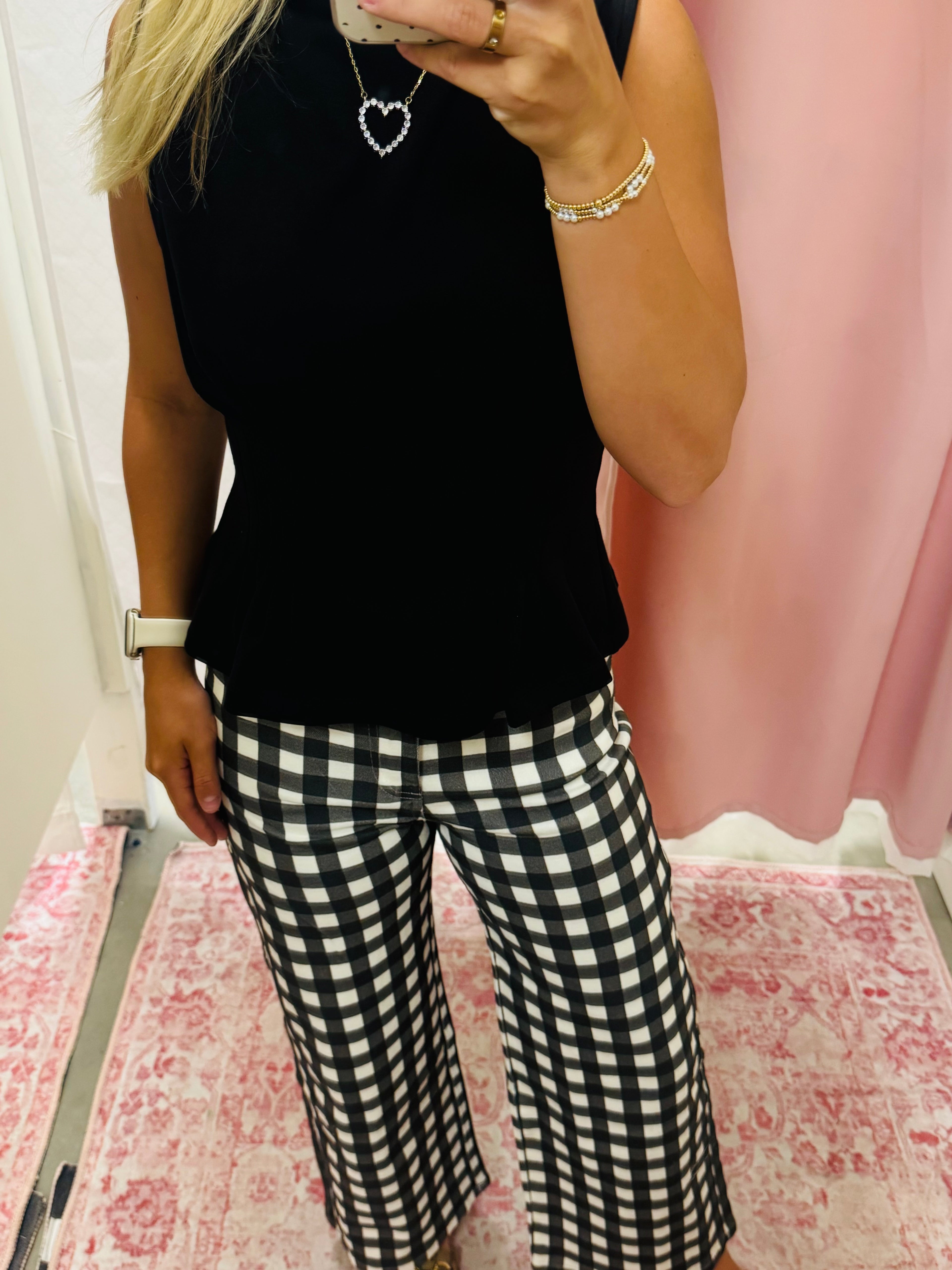 Black Checkered Jeans