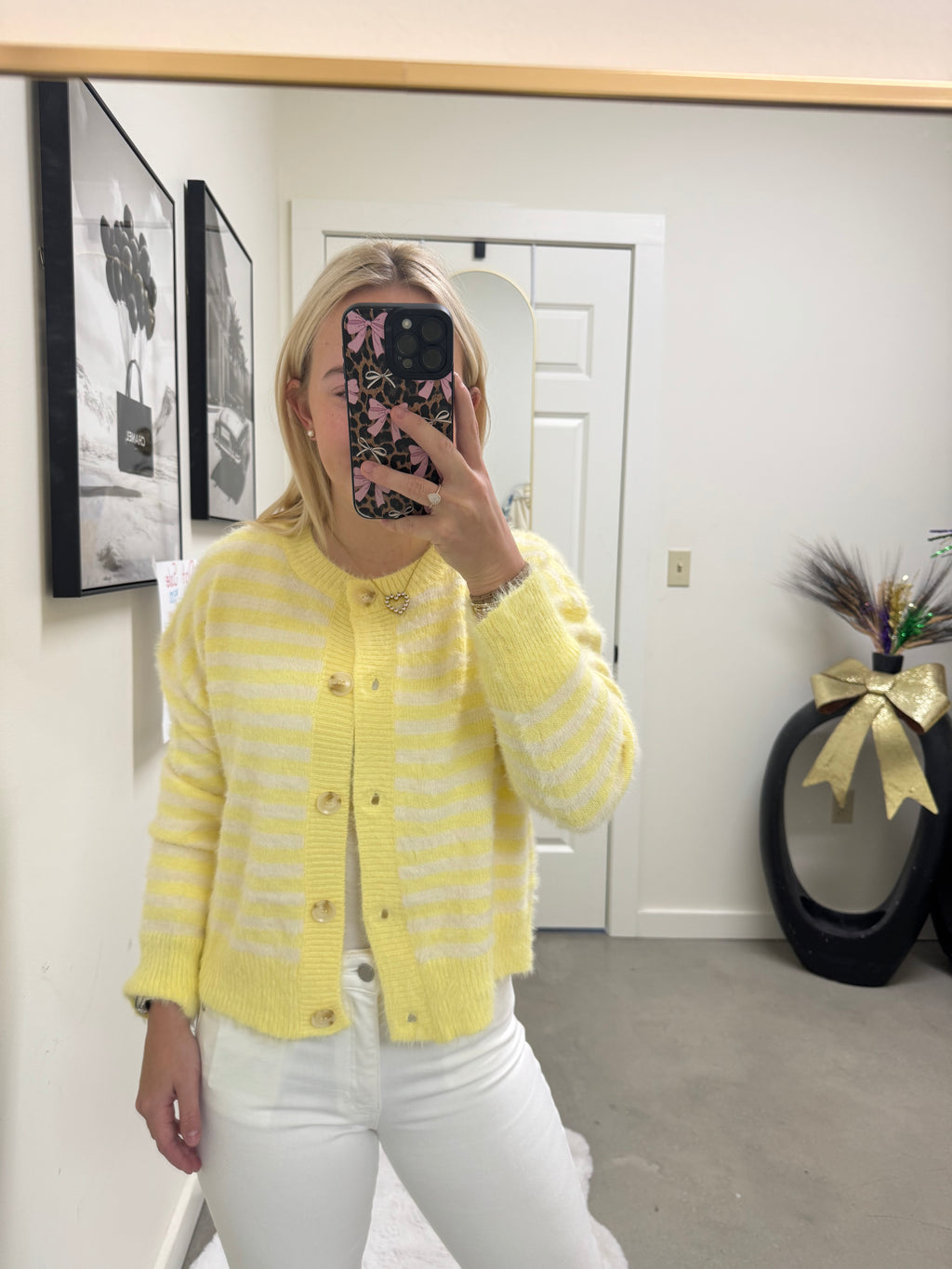 Yellow Striped Cardigan