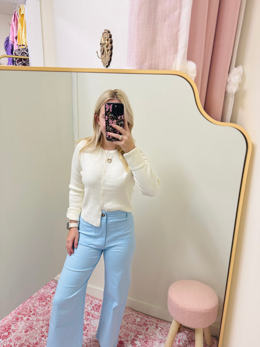 Cream Classic Ribbed Cardigan