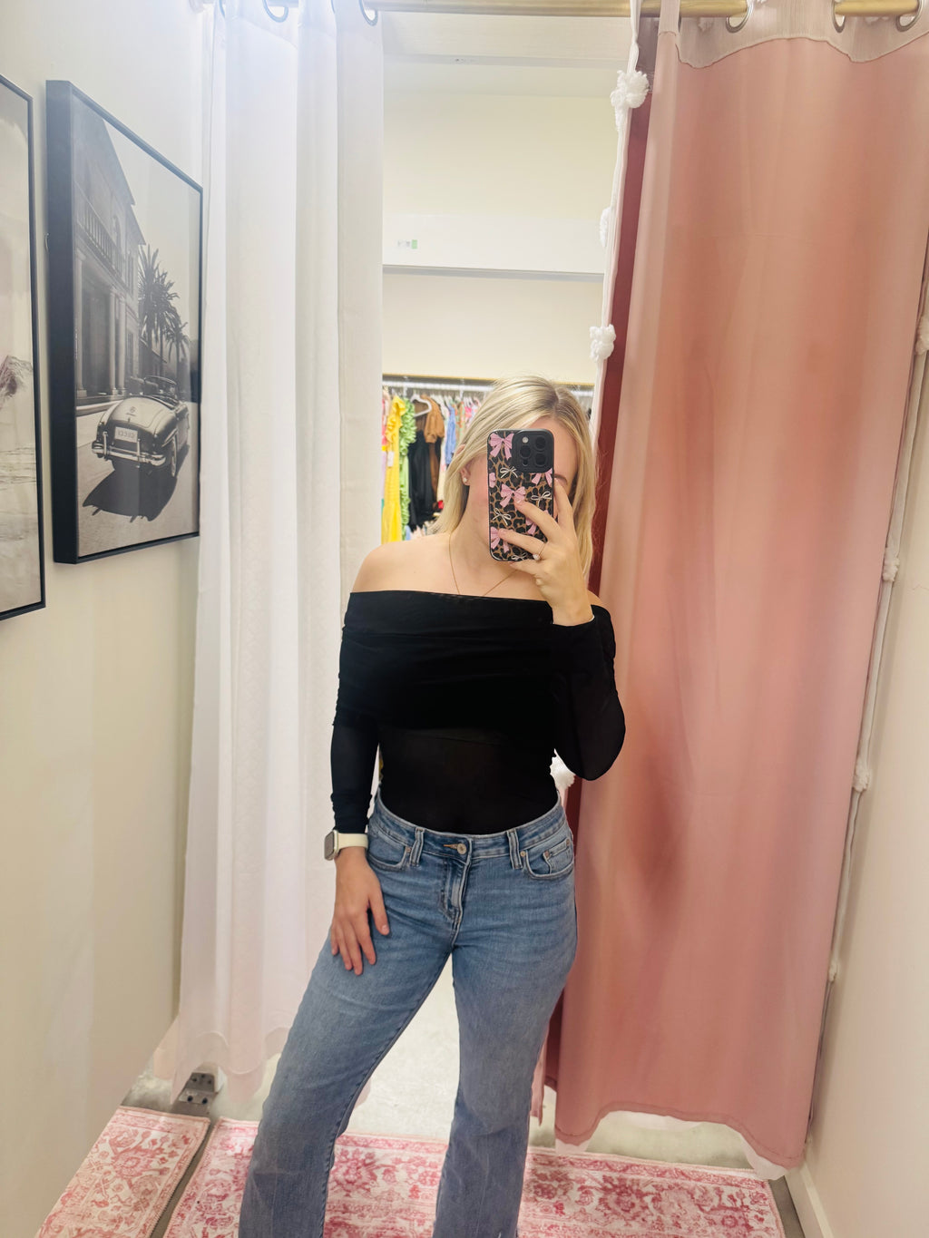 Sheer Mesh Fold Over Top