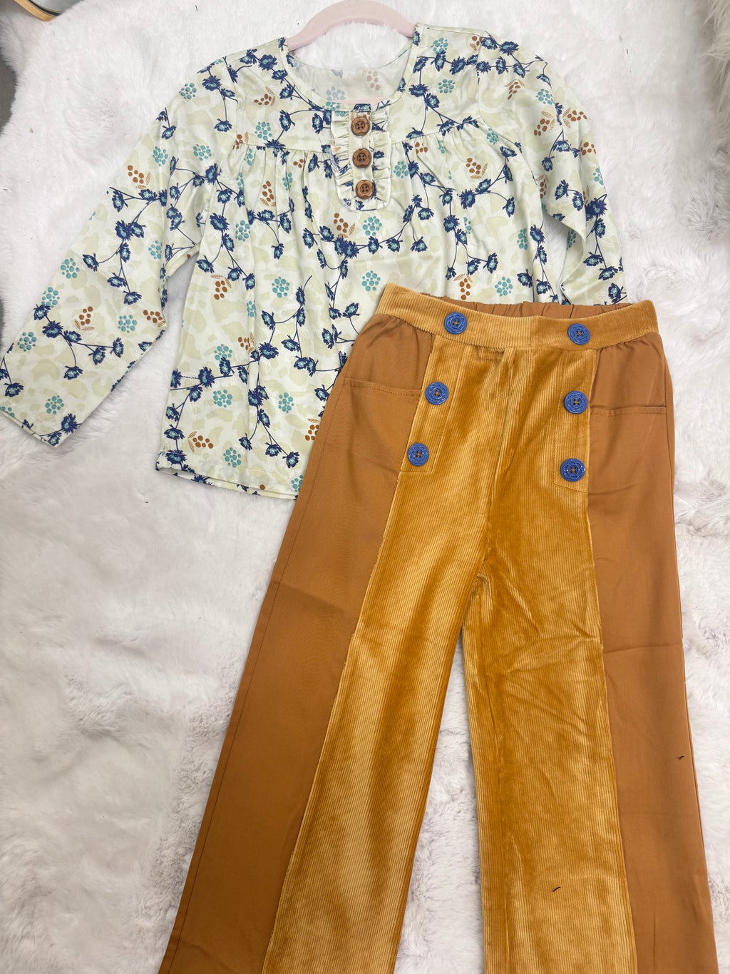 Corded Pull On Wide Pants