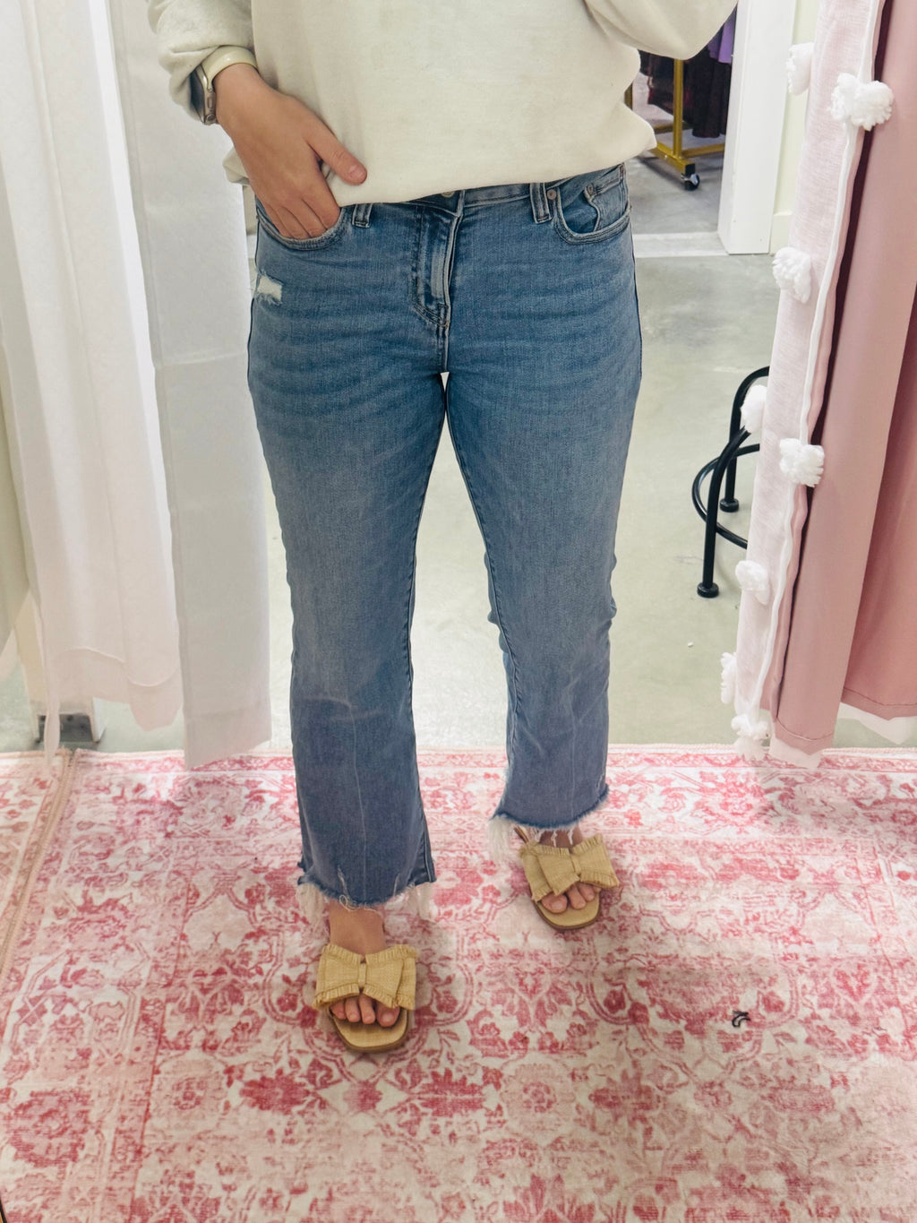 Medium Wash Kick Flare Jeans