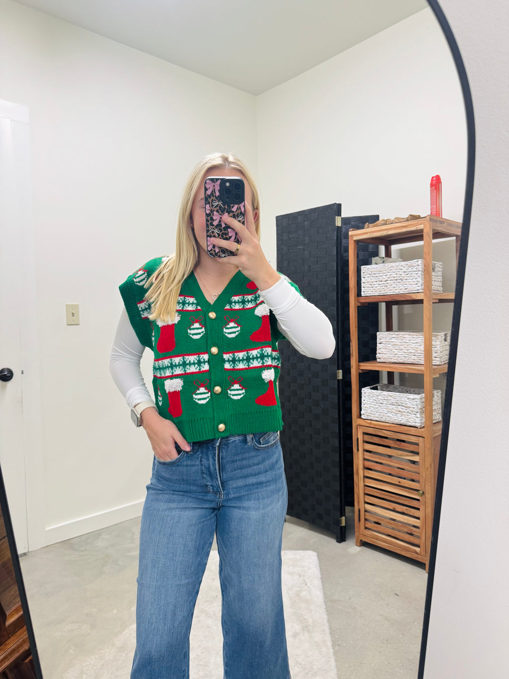 Christmas Button Up Vest