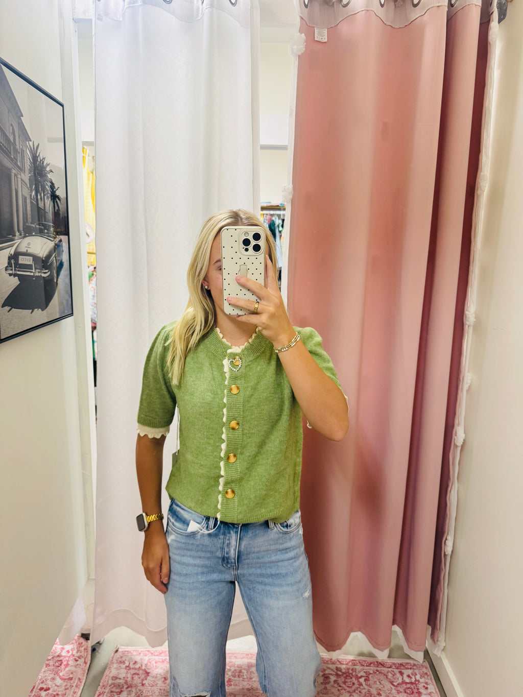 Green Button Up Sweater