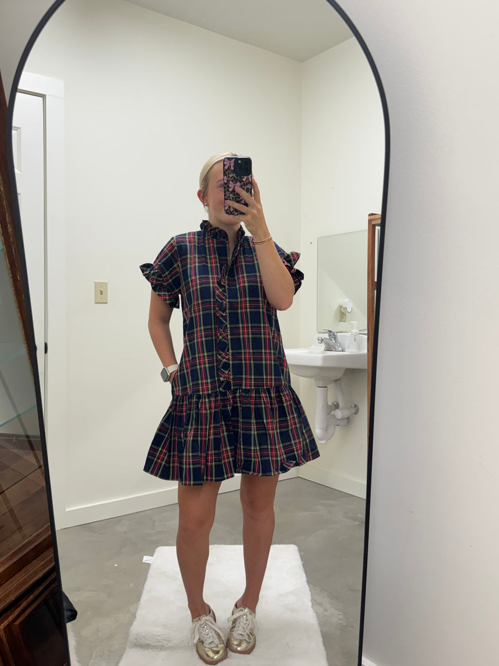 Navy Plaid Girl Dress