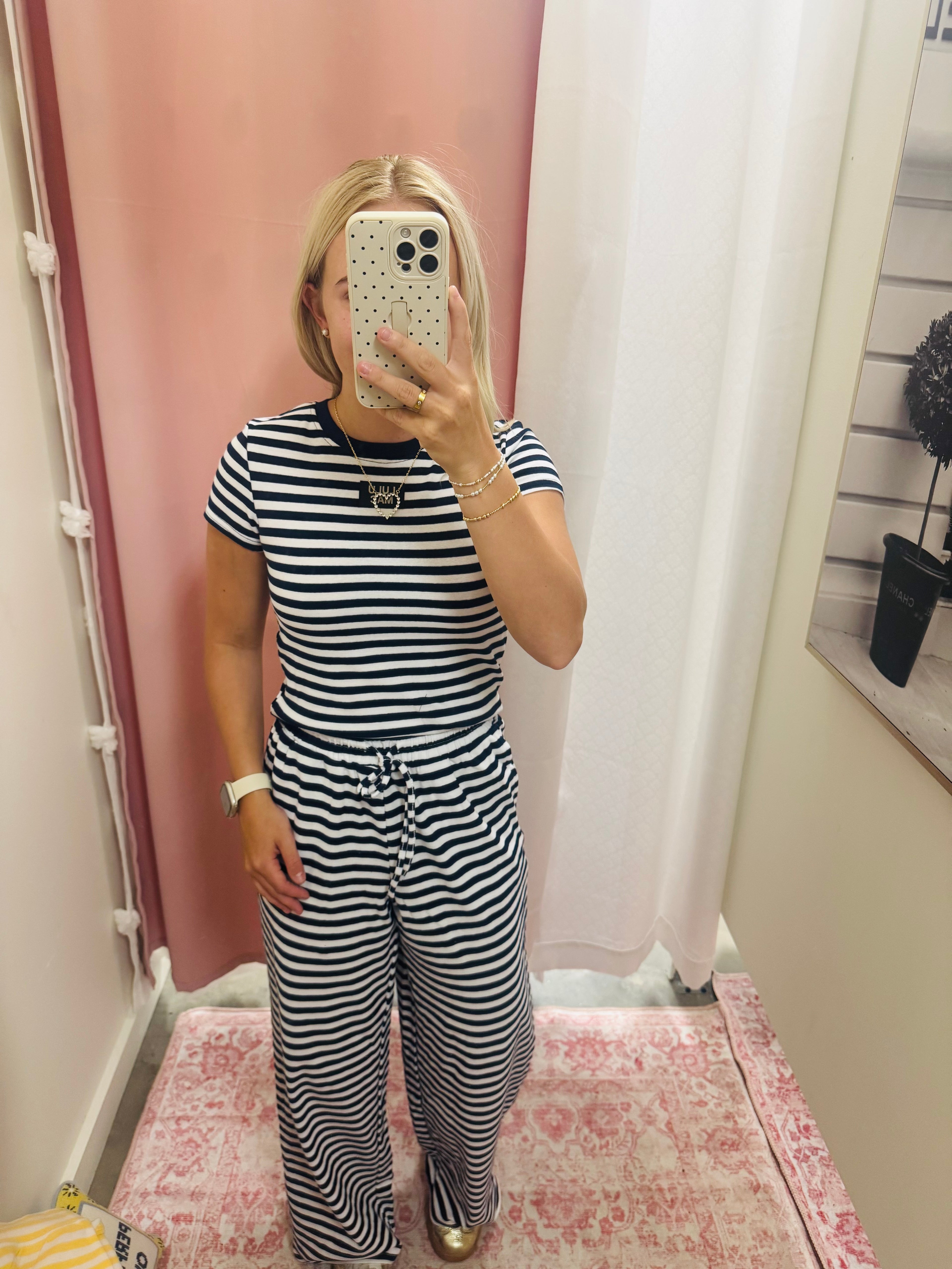 Navy Stripe Baby Tee