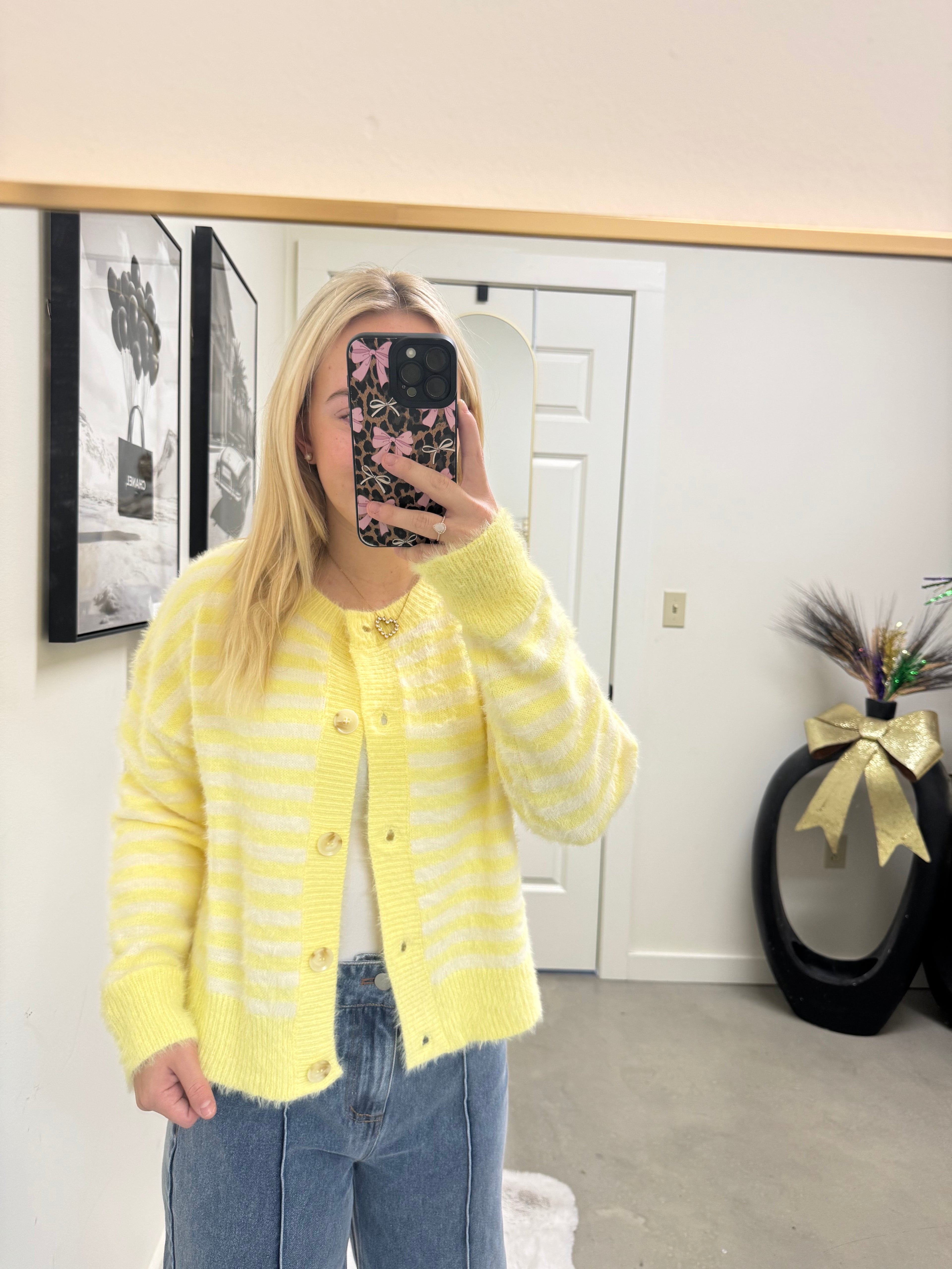 Yellow Striped Cardigan